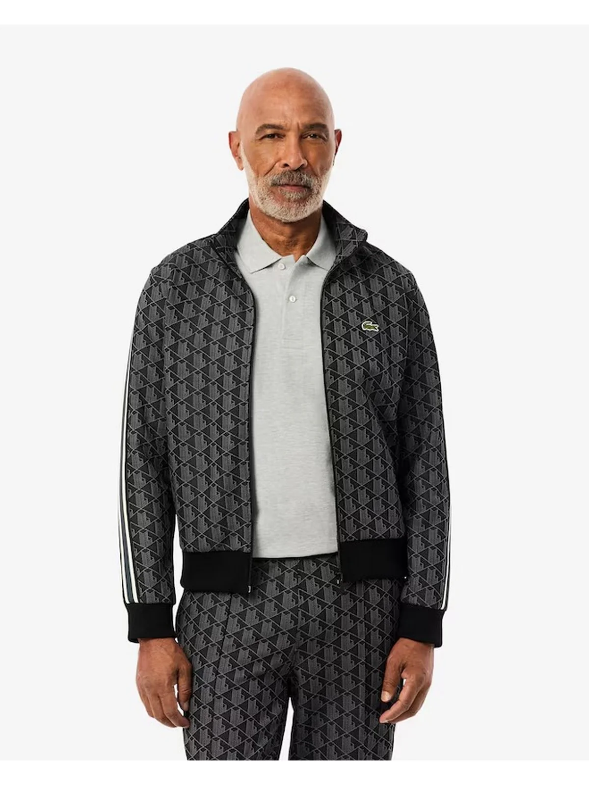 LACOSTE Felpa Uomo SH1368 4PC NERO/GRIGIO SCURO - Image 2