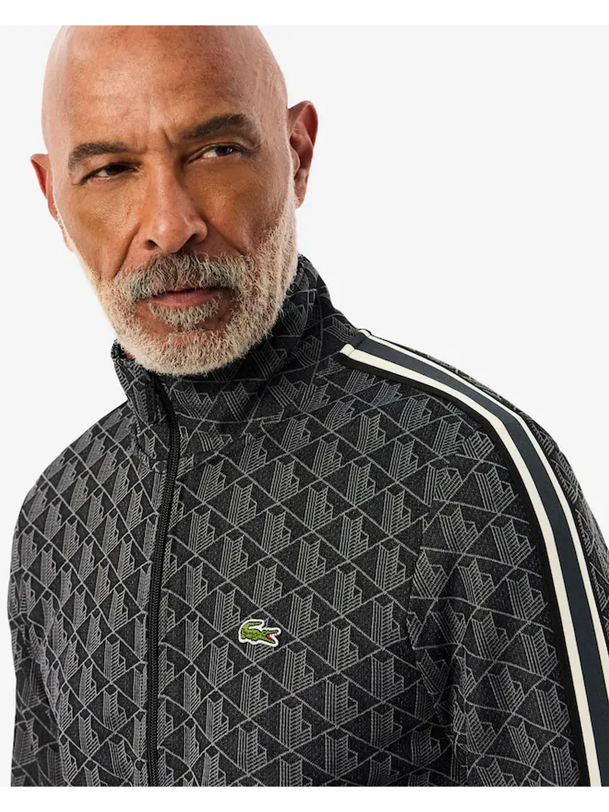 LACOSTE Felpa Uomo SH1368 4PC NERO/GRIGIO SCURO - Image 4