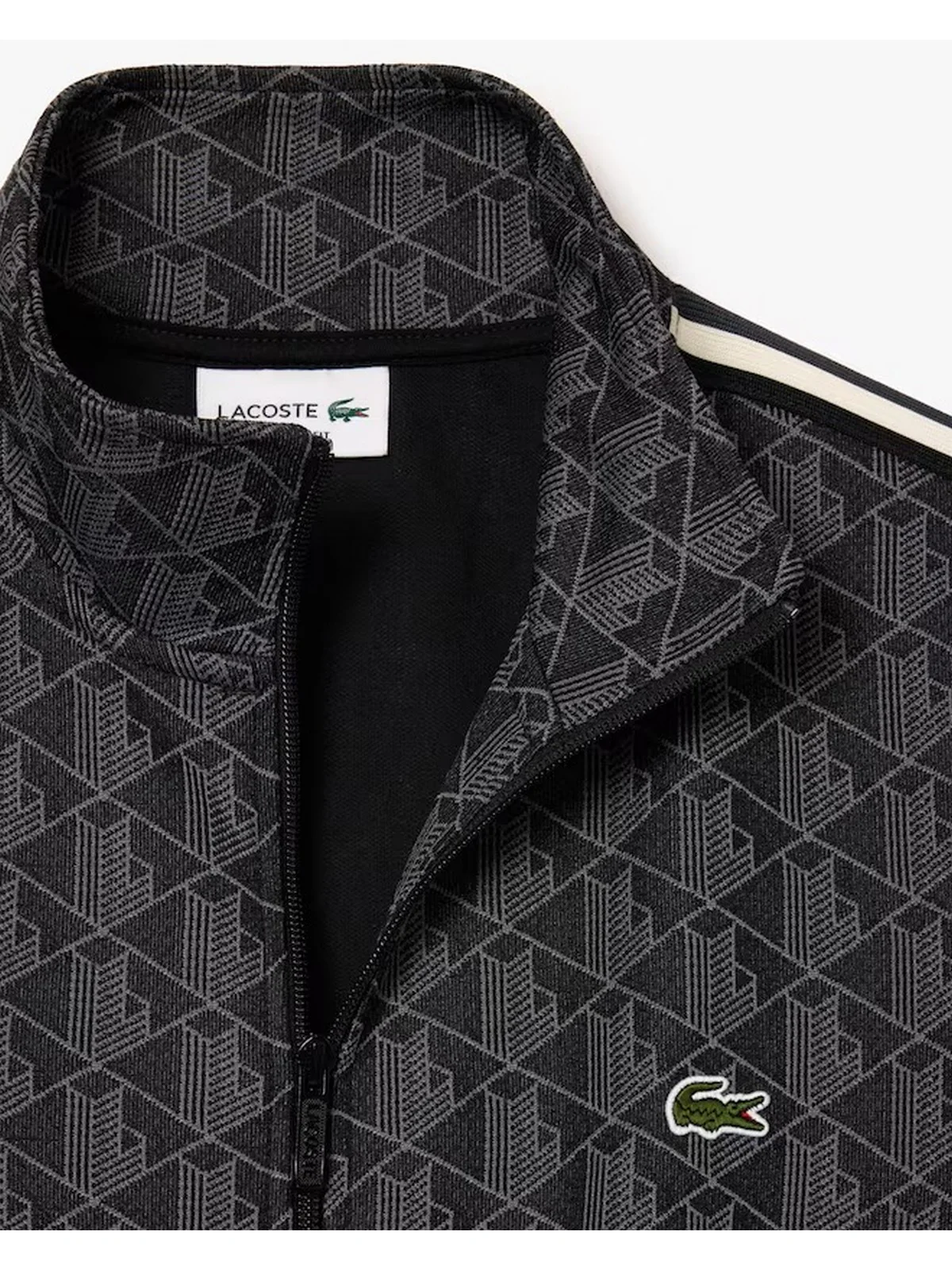LACOSTE Felpa Uomo SH1368 4PC NERO/GRIGIO SCURO - Image 5