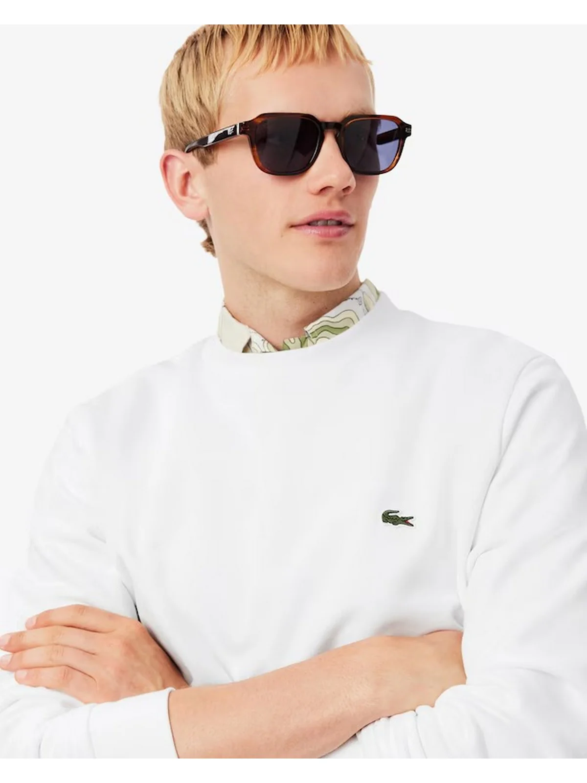 LACOSTE Felpa Uomo SH9801 001 Bianco - Image 3
