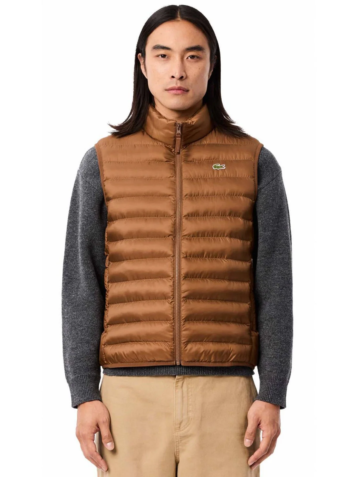 LACOSTE Gilet Uomo  BH2886 SIX Marrone - Image 4