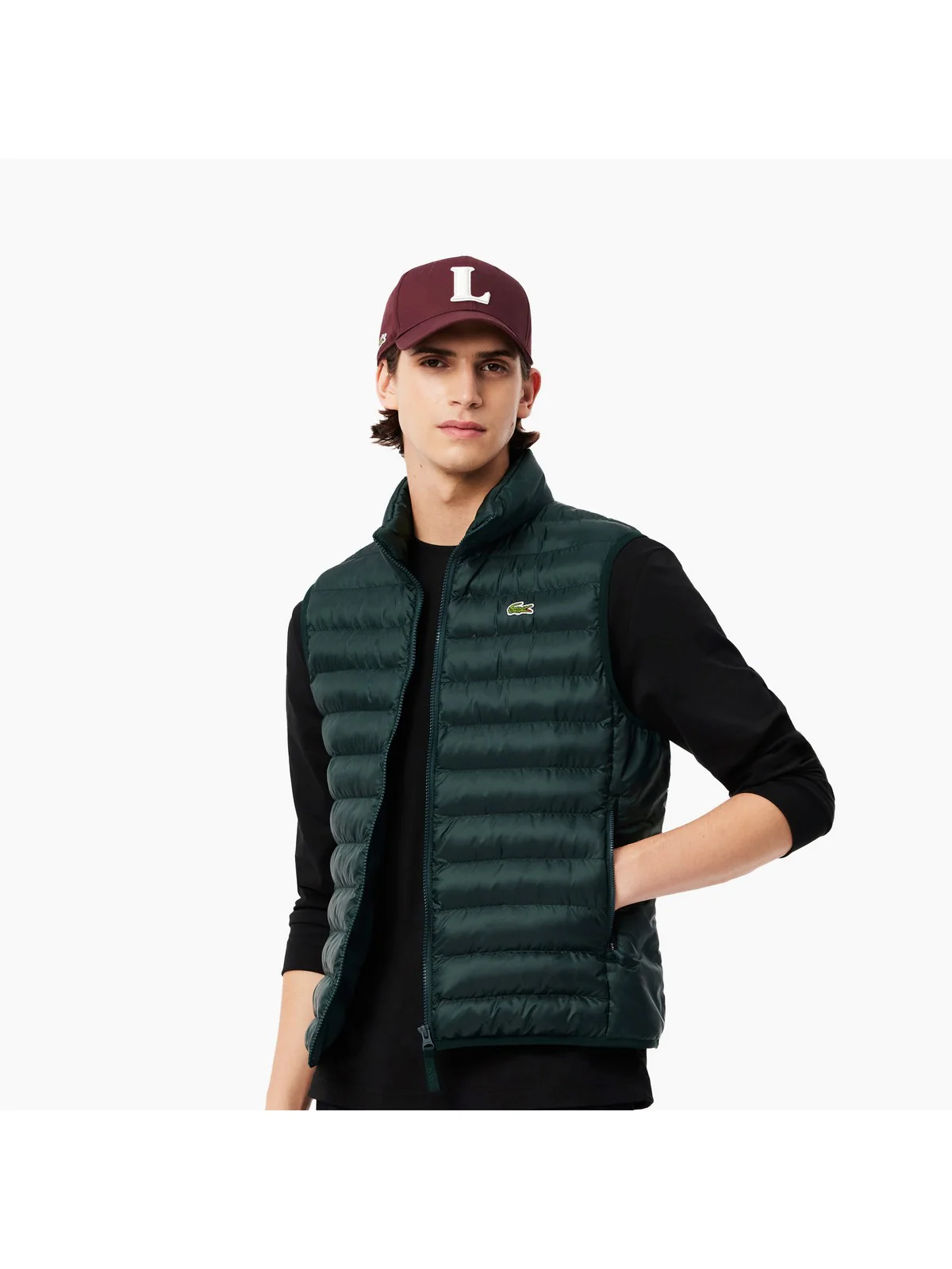 LACOSTE Gilet Uomo  BH2886 YZP Verde - Image 4