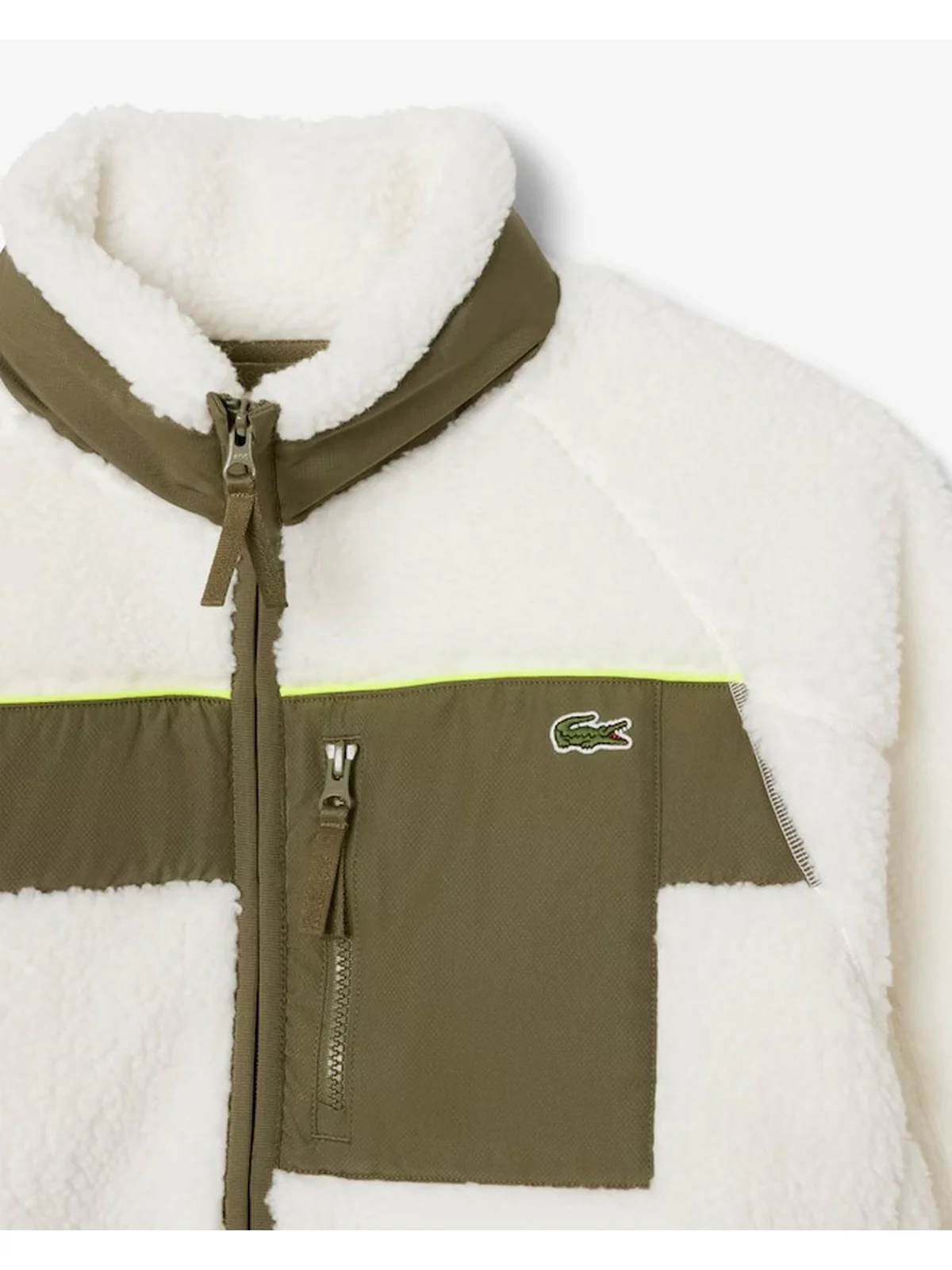 LACOSTE Giubbino Uomo  BH5908 A6I White/Khaki Green - Image 3