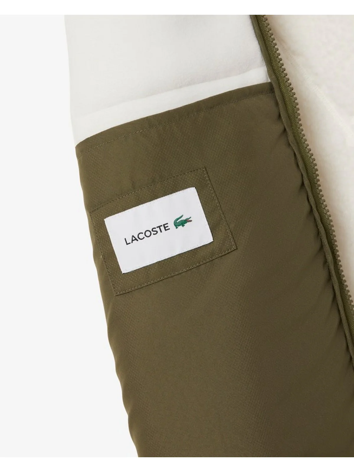 LACOSTE Giubbino Uomo  BH5908 A6I White/Khaki Green - Image 5