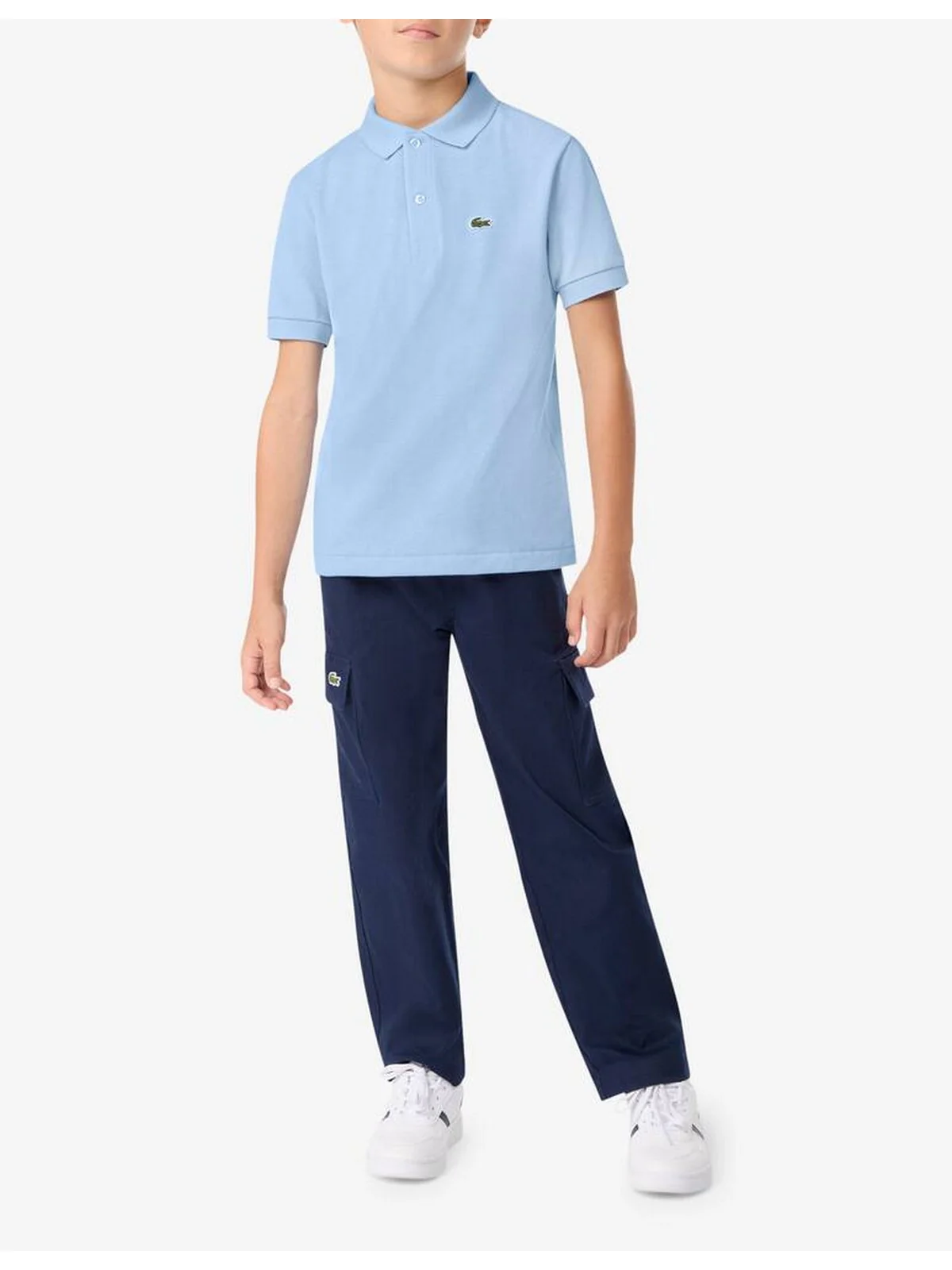 LACOSTE KIDS Polo Unisex bambino LCB NON-ORGANIC PETIT PIQUE PO 847354 HBP AZZURRO - Image 3