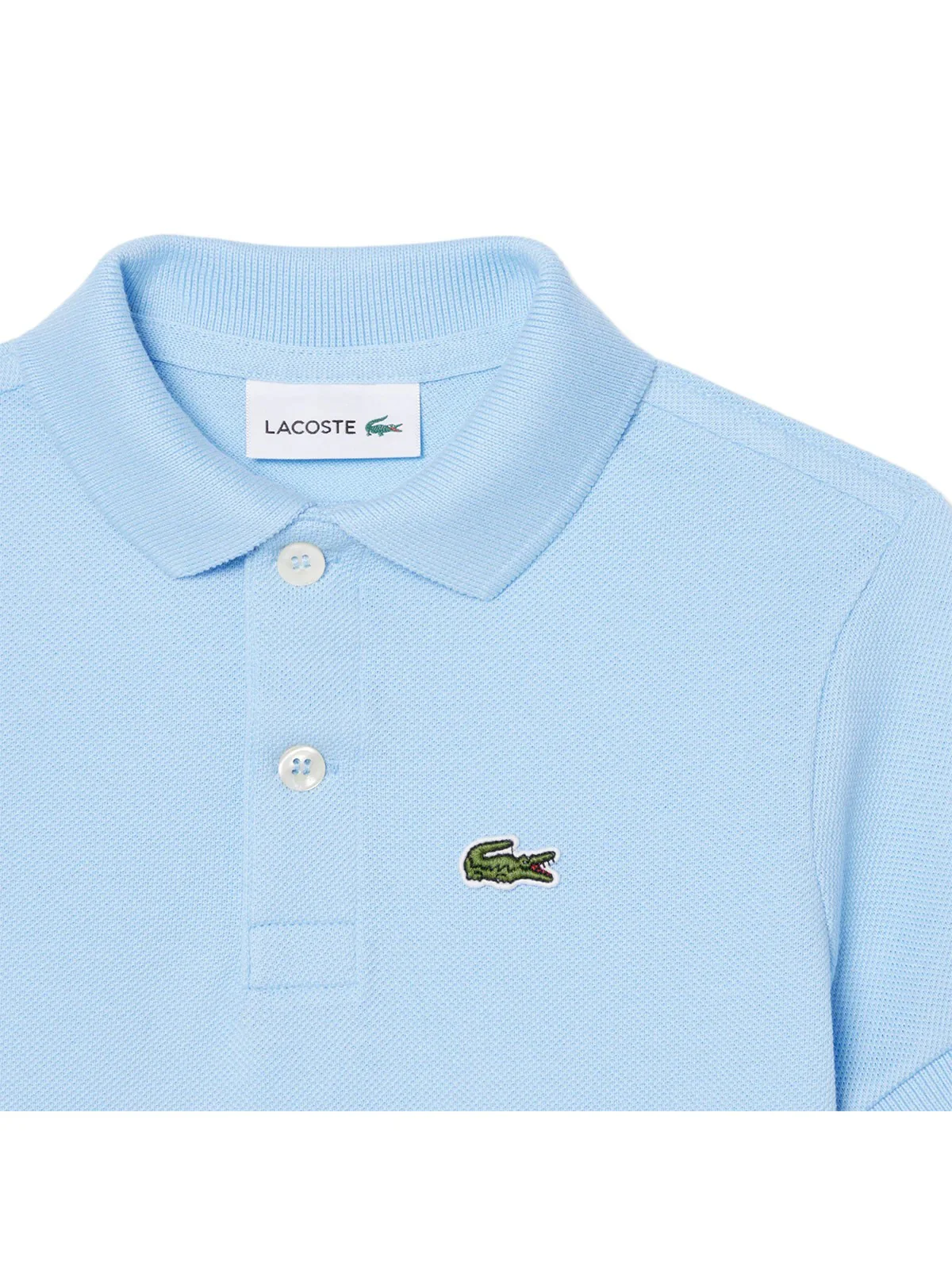 LACOSTE KIDS Polo Unisex bambino LCB NON-ORGANIC PETIT PIQUE PO 947354 HBP AZZURRO - Image 3