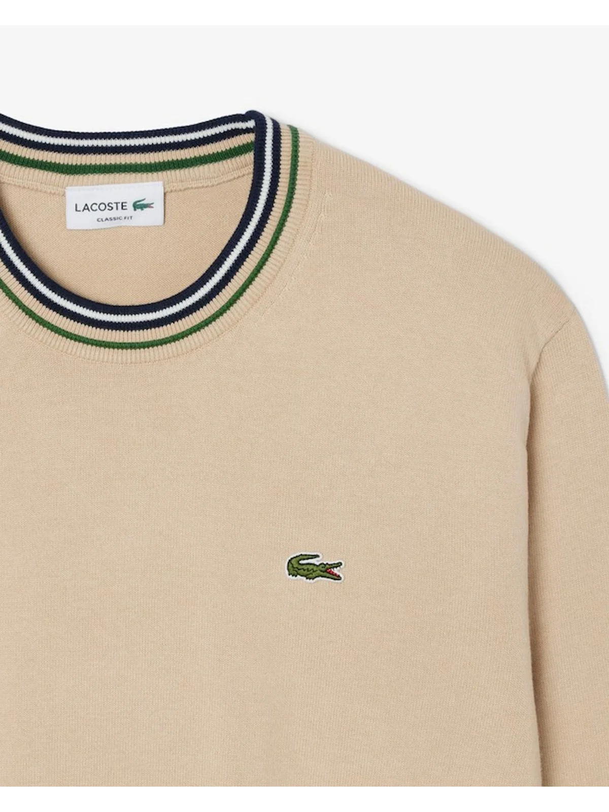 LACOSTE Maglione Uomo  AH5158 DV0 BEIGE/BLU NAVY - Image 4