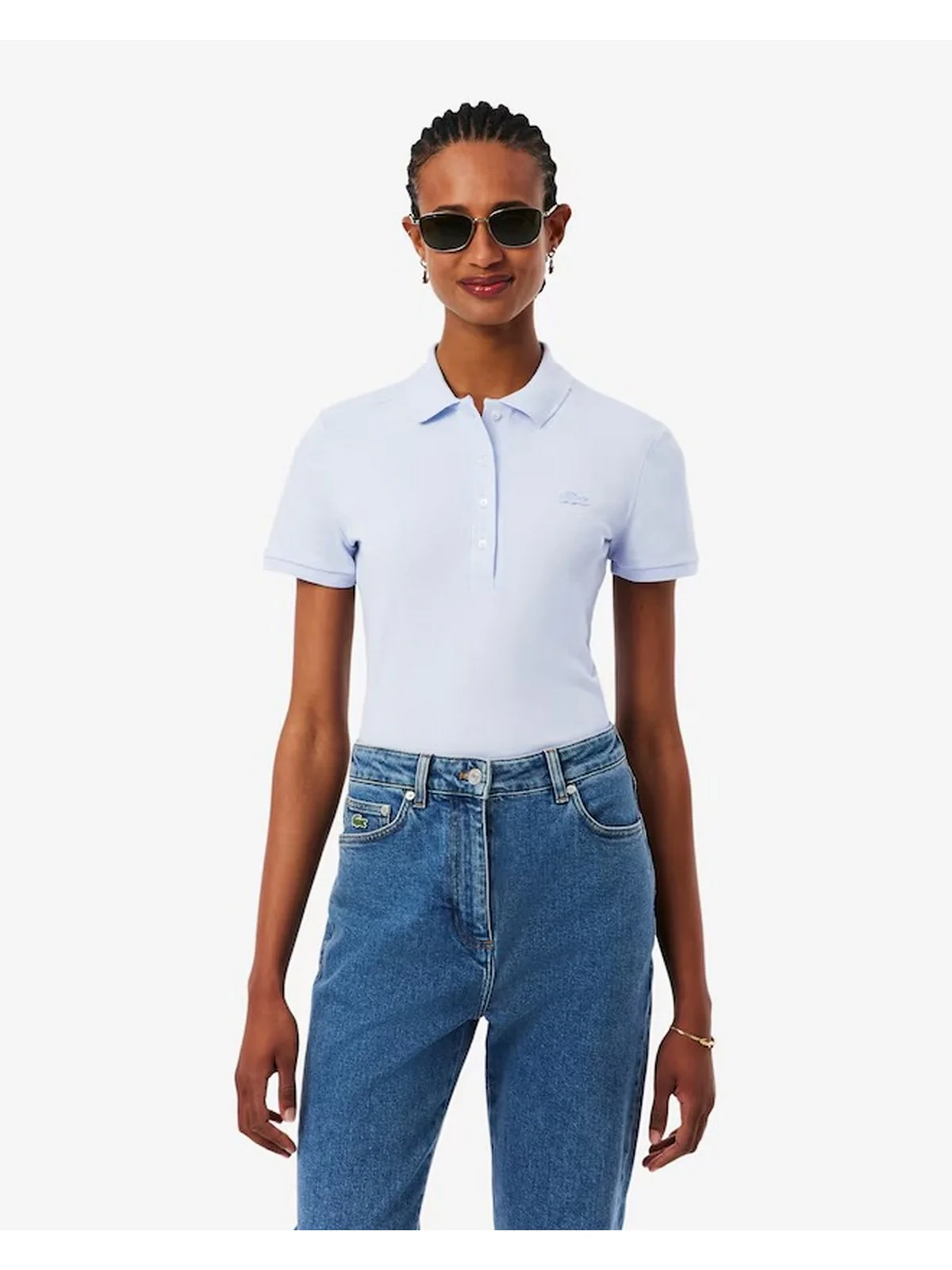 LACOSTE Polo Donna  PF5462 J2G BLU CHIARO - Image 3