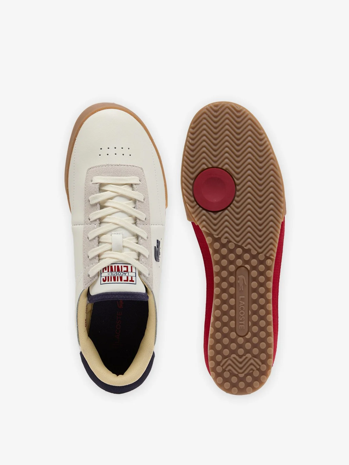 LACOSTE Sneaker Uomo AURA 225 750SMA0161 407 WHT/NVY/RED - Image 4