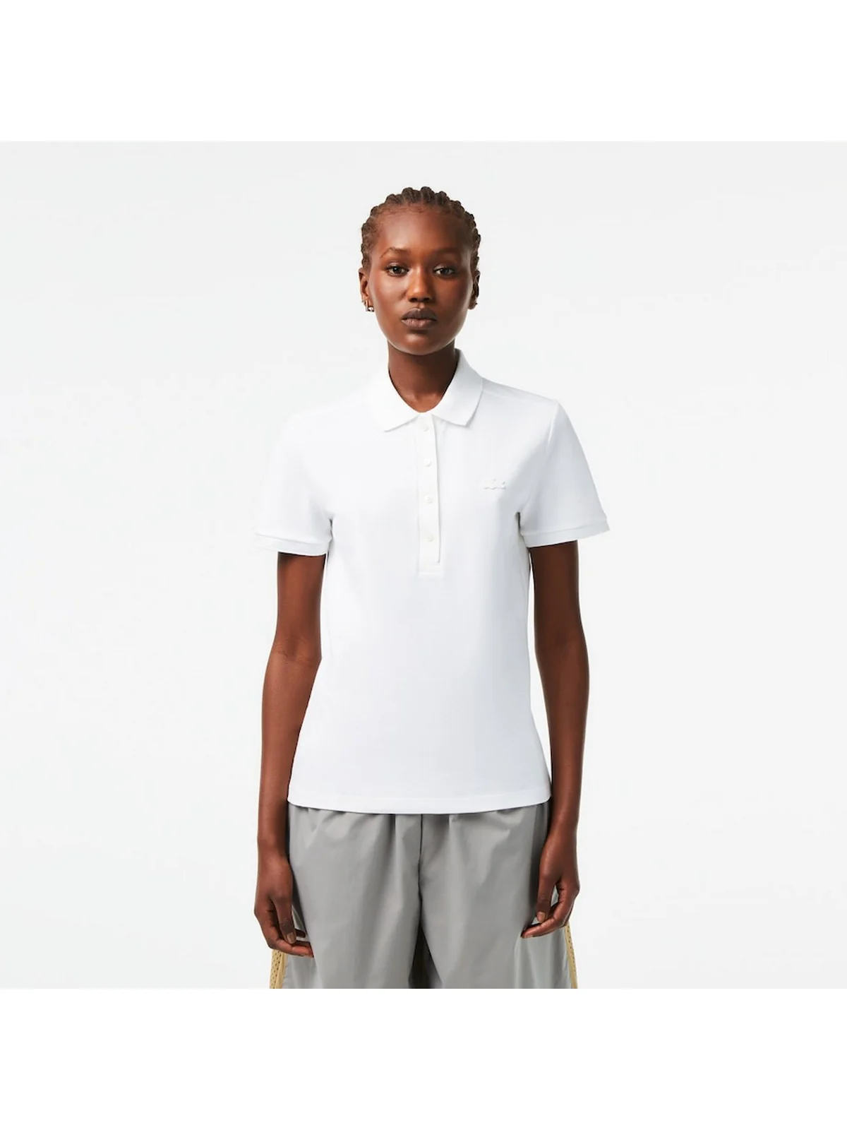 LACOSTE Polo Donna  PF5462 001 Bianco - Image 7