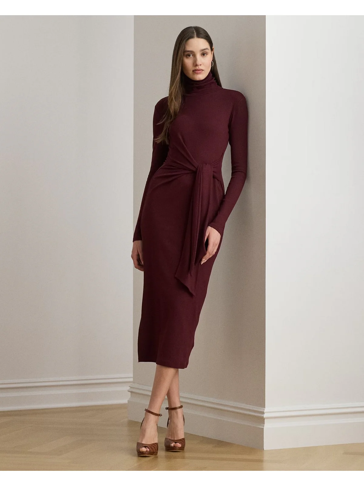 LAUREN RALPH LAUREN Abito Donna VAUREEN-LONG SLEEVE-DAY DRESS 200980028 006 DARK GARNET - Image 2