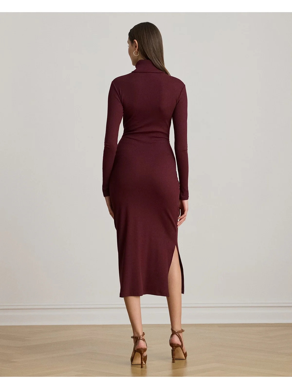 LAUREN RALPH LAUREN Abito Donna VAUREEN-LONG SLEEVE-DAY DRESS 200980028 006 DARK GARNET - Image 3