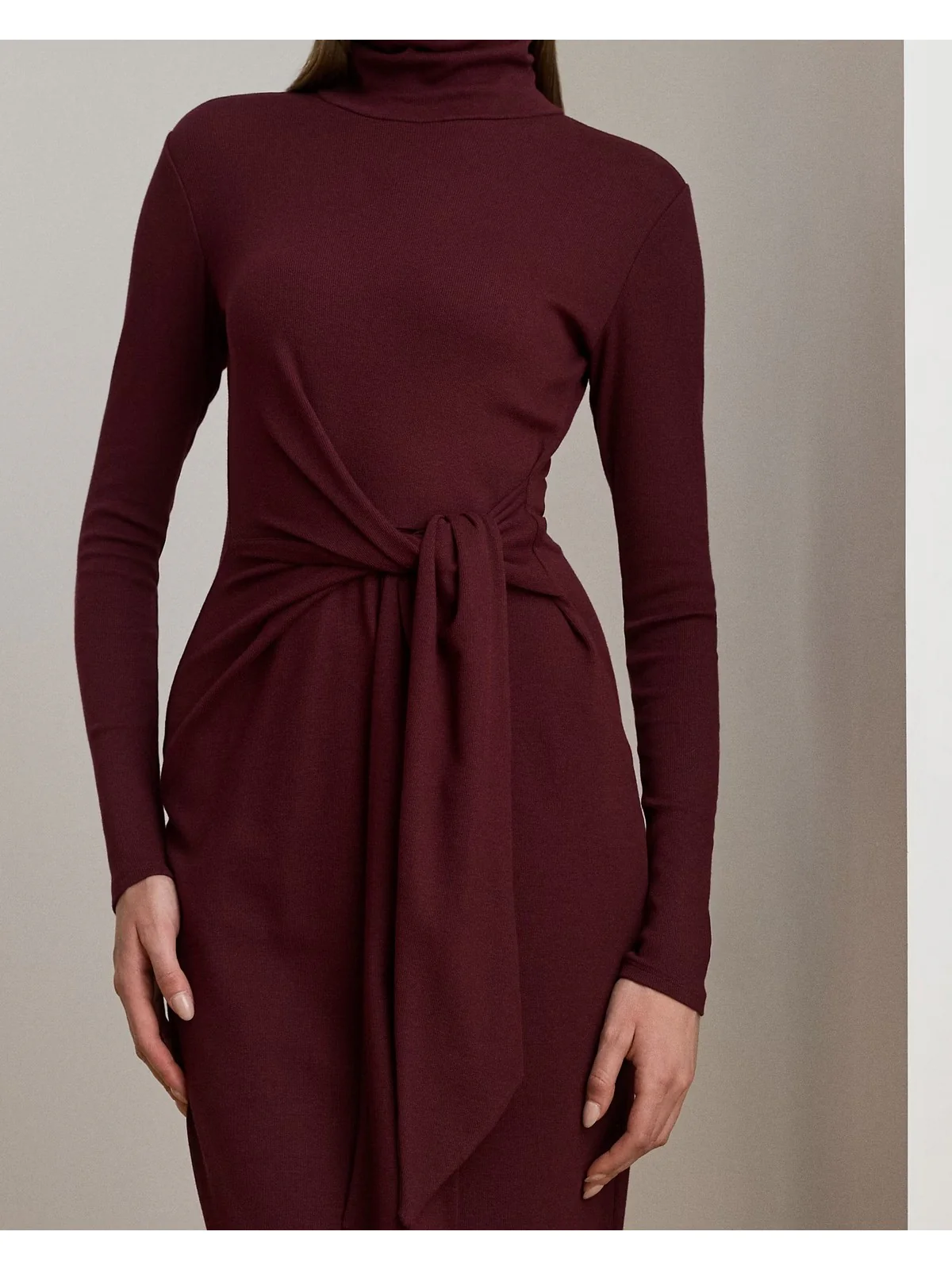 LAUREN RALPH LAUREN Abito Donna VAUREEN-LONG SLEEVE-DAY DRESS 200980028 006 DARK GARNET - Image 4