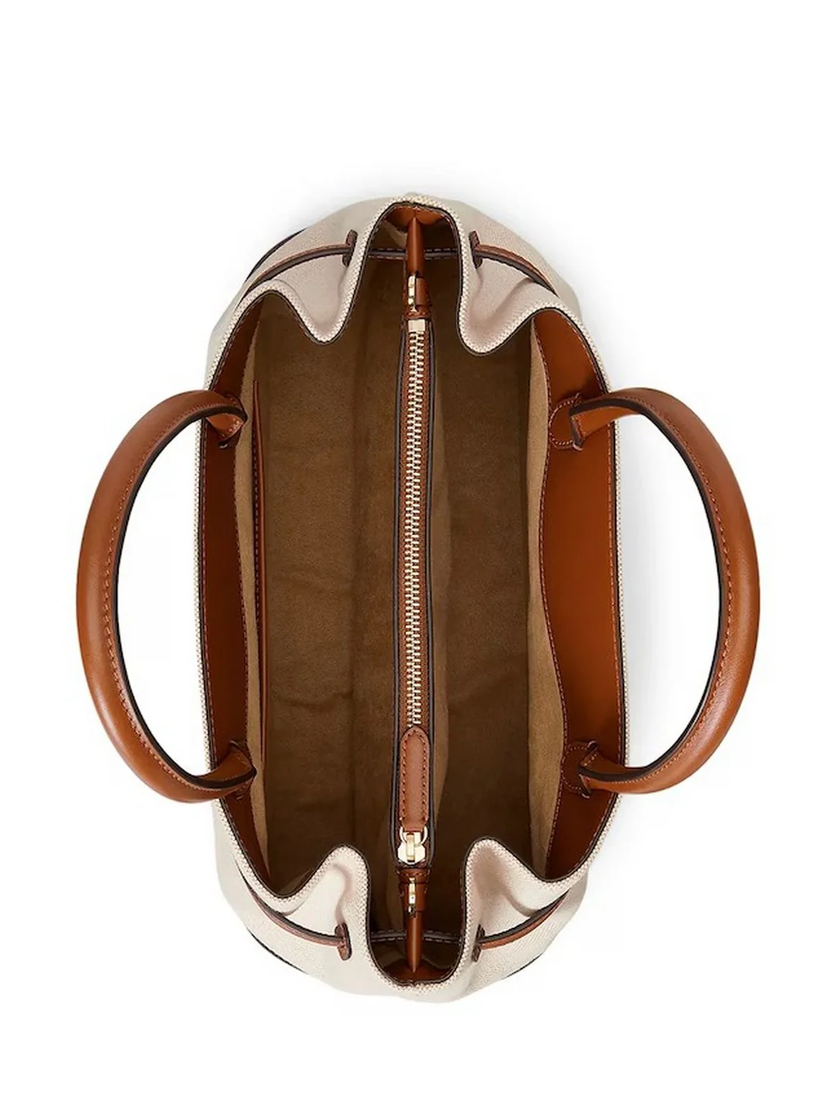 LAUREN RALPH LAUREN Borsa Donna BLKE LG SCHL-SATCHEL-LARGE 431P04296 005 NTRL/BUFF CANVAS/LAUREN TAN - Image 4