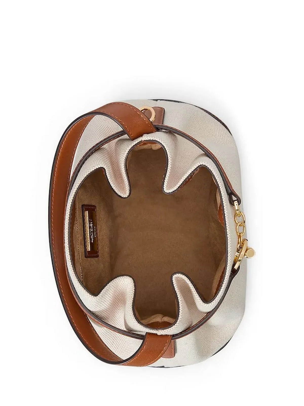 LAUREN RALPH LAUREN Borsa Donna BLKE MD BCKT-BUCKET BAG-MEDIUM 431P04294 005 NTRL/BUFF CANVAS/LAUREN TAN - Image 4