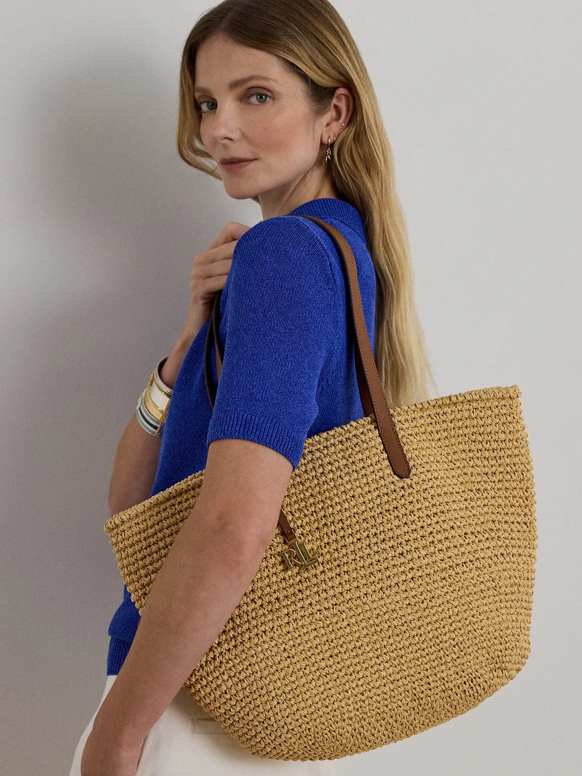 LAUREN RALPH LAUREN Borsa Donna LAINEY LG TT-TOTE-LARGE 431982179 001 NATURAL/LAUREN TAN - Image 6