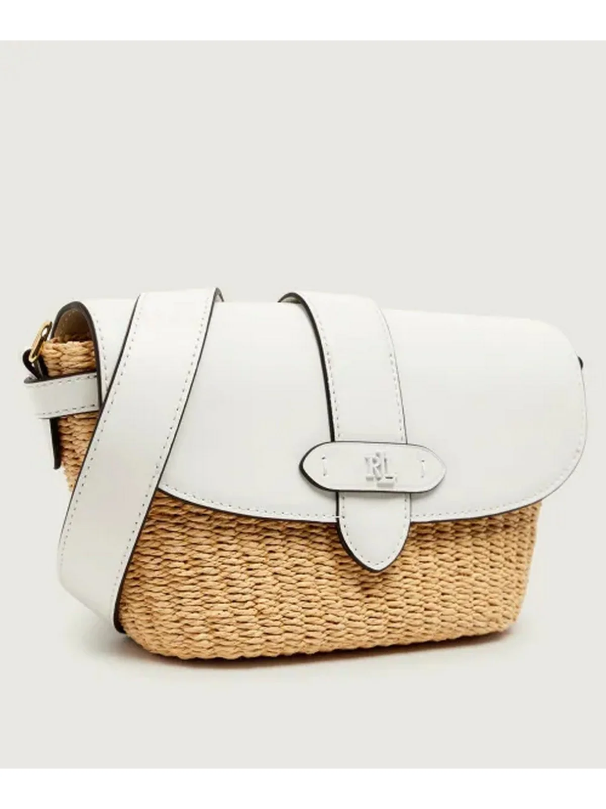 LAUREN RALPH LAUREN Borsa Donna LYNDEN-SHOULDER BAG-SMALL 431P10158 002 NATURAL/WHITE - Image 4