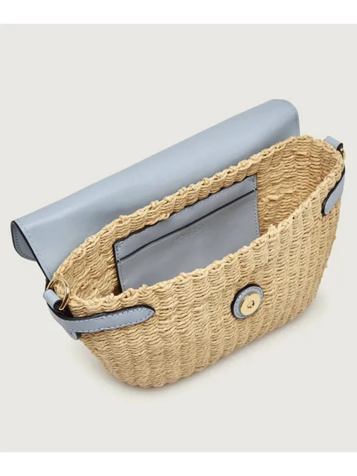 LAUREN RALPH LAUREN Borsa Donna LYNDEN-SHOULDER BAG-SMALL 431P10158 003 NATURAL/ALPINE BLUE - Image 2