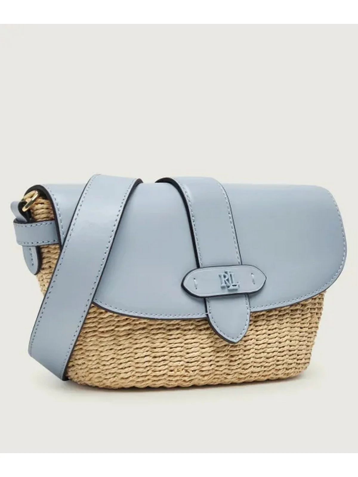 LAUREN RALPH LAUREN Borsa Donna LYNDEN-SHOULDER BAG-SMALL 431P10158 003 NATURAL/ALPINE BLUE - Image 5