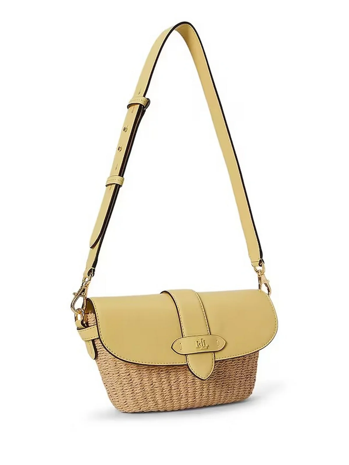 LAUREN RALPH LAUREN Borsa Donna LYNDEN-SHOULDER BAG-SMALL 431P10158 004 NATURAL/LEMON SORBET - Image 5