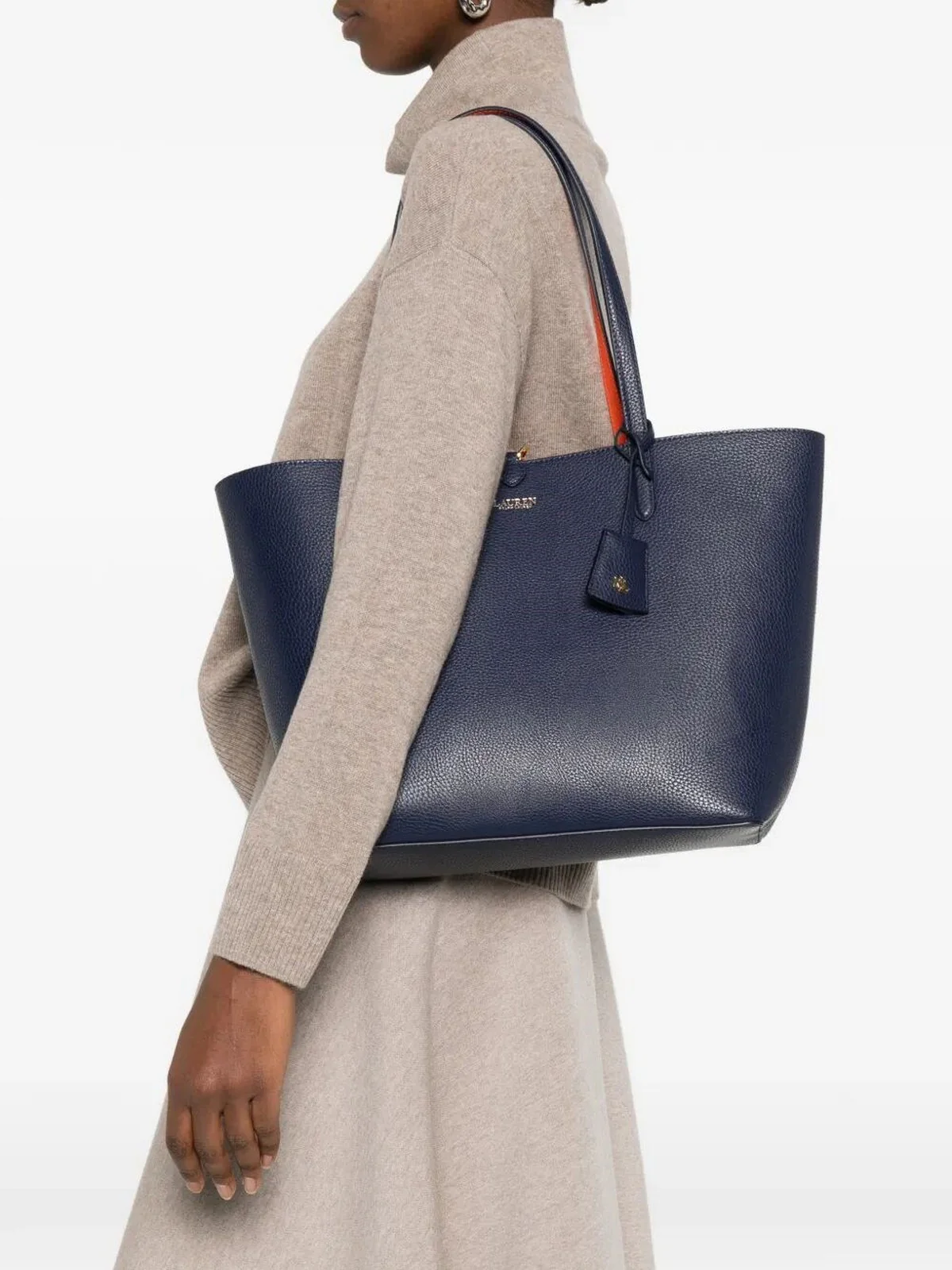 LAUREN RALPH LAUREN Borsa Donna RVRSBLE TOTE-TOTE-MEDIUM 431795329 079 REFINED NAVY/DUSK ORANGE - Image 2