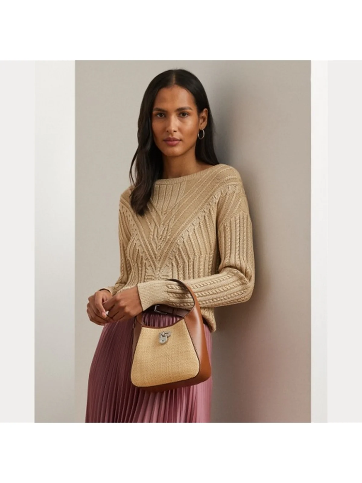 LAUREN RALPH LAUREN Borsa Donna TANNER SM SH 431966751 001 Beige - Image 3