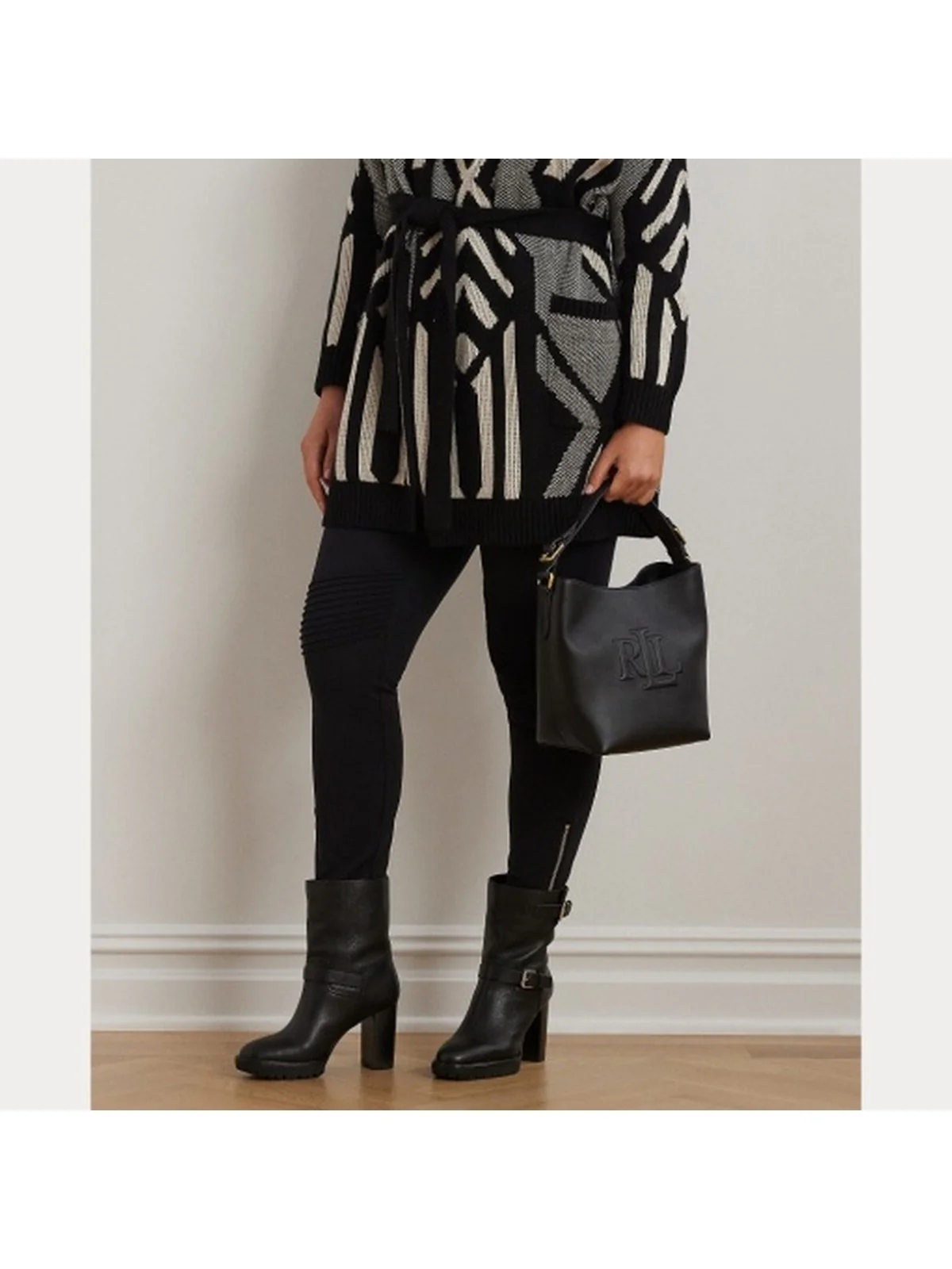 LAUREN RALPH LAUREN Borsa Donna WITLEY MD BK-BUCKET BAG-MEDIUM 431950855 006 Nero - Image 3