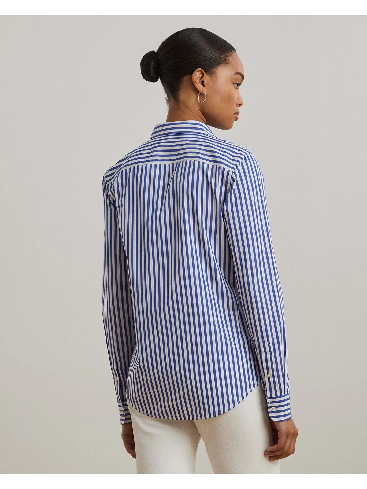 LAUREN RALPH LAUREN Camicia Donna JAMELKO-LONG SLEEVE-BUTTON FRONT SHIRT 200970765 001 LAPIS BLUE/WHITE - Image 3
