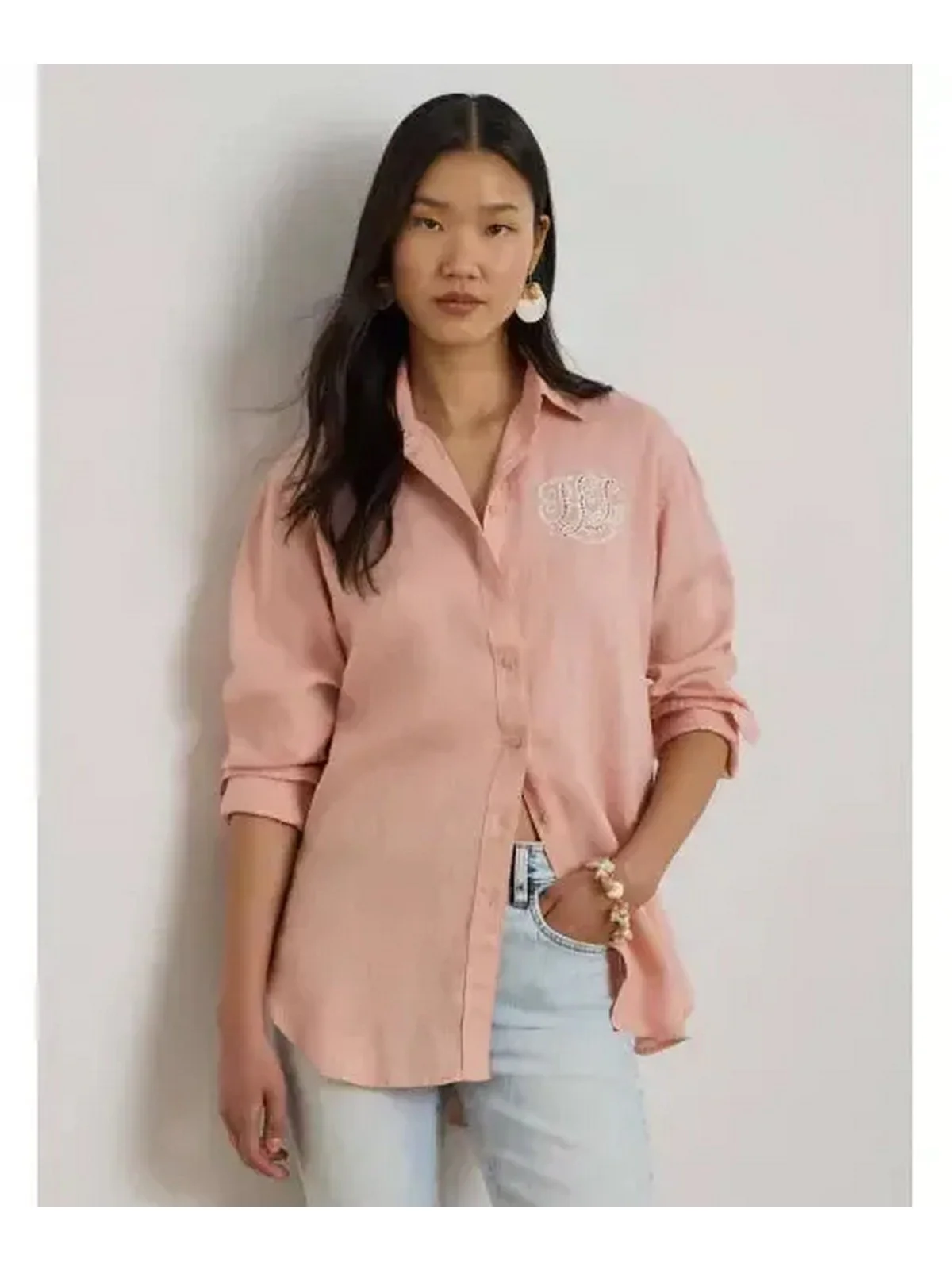 LAUREN RALPH LAUREN Camicia Donna WOVEN-SPORT SHIRT-SHIRT 200P08913 004 PINK RHODONITE - Image 2
