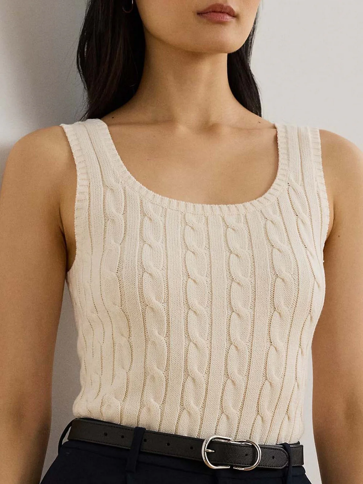 LAUREN RALPH LAUREN Canotta Donna RIDUAN-SLEEVELESS-PULLOVER 200862152 001 MASCARPONE CREAM - Image 2