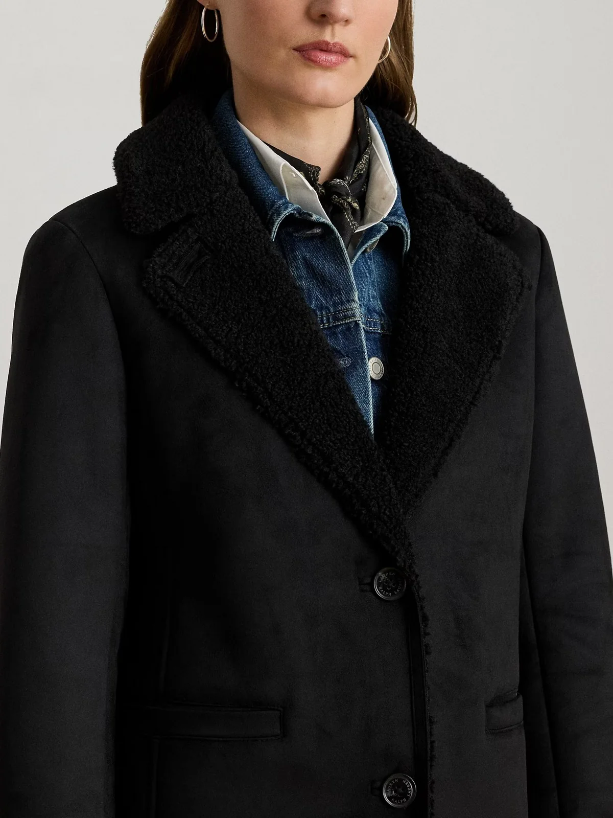 LAUREN RALPH LAUREN Cappotto Donna "FX SH SB 35""-UNLINED-COAT" 297P04121 001 BLACK - Image 4