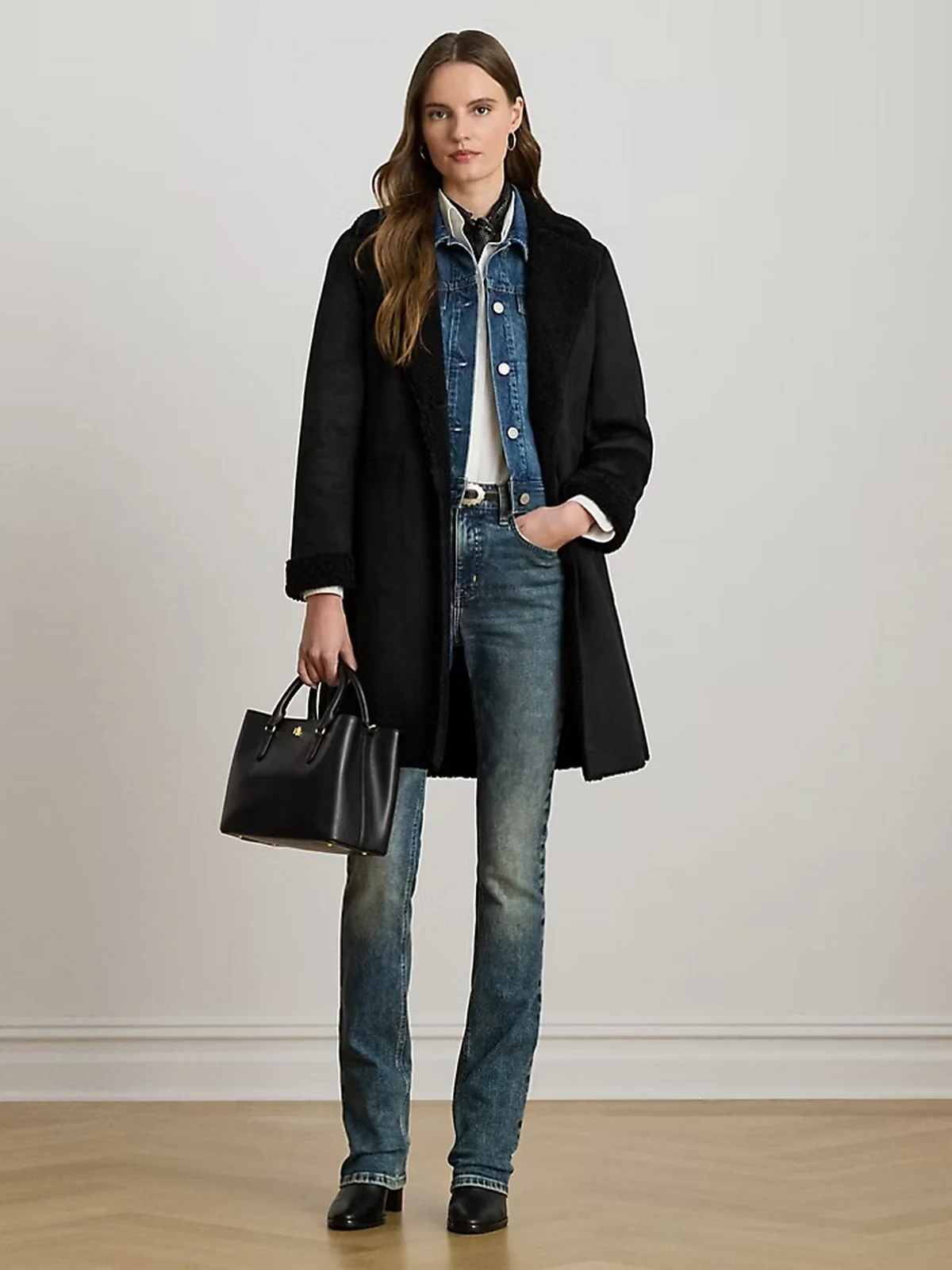 LAUREN RALPH LAUREN Cappotto Donna "FX SH SB 35""-UNLINED-COAT" 297P04121 001 BLACK - Image 5