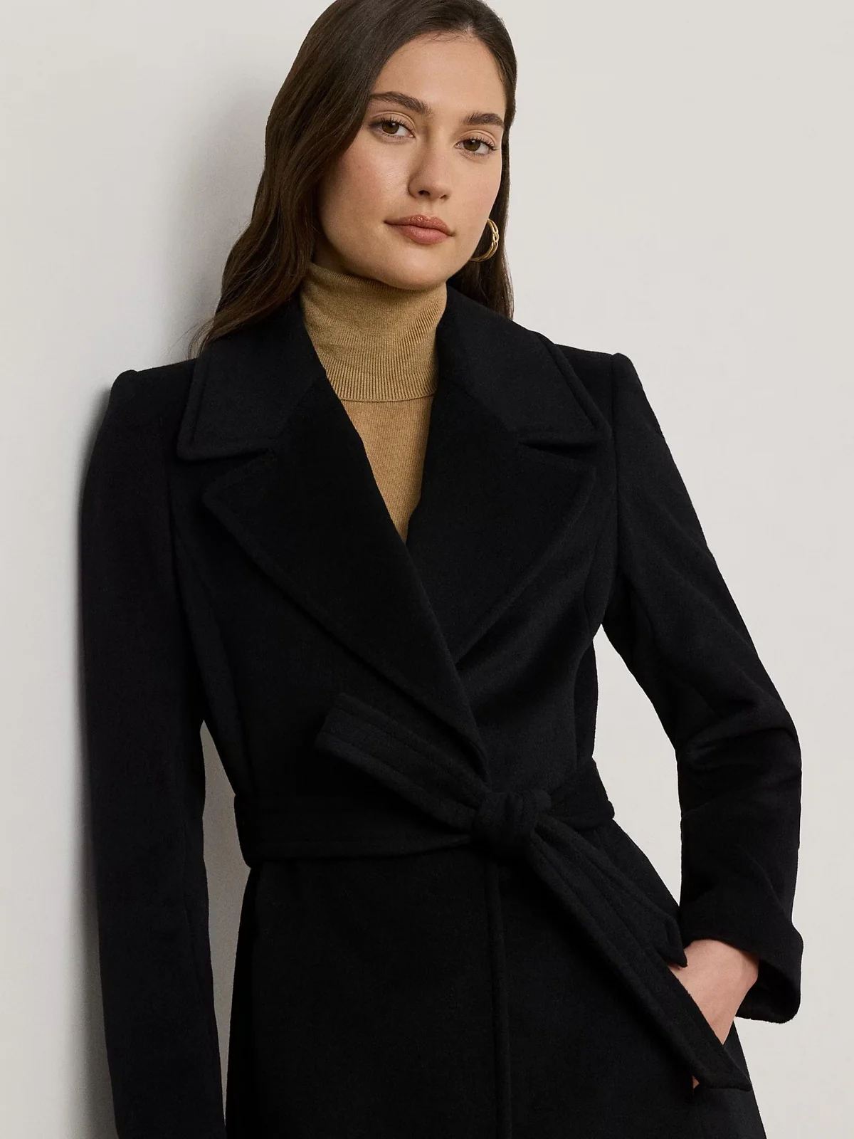 LAUREN RALPH LAUREN Cappotto Donna "WOOL WRP 42""-LINED-COAT" 297962169 001 BLACK - Image 4
