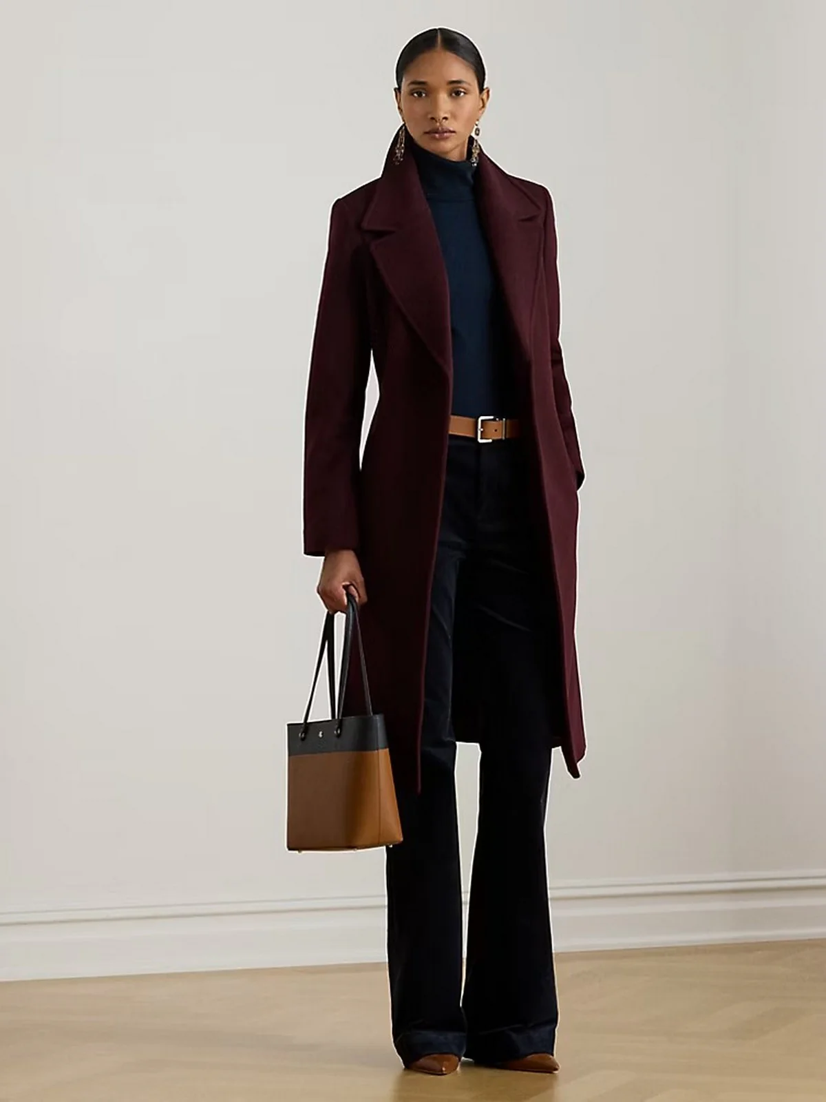 LAUREN RALPH LAUREN Cappotto Donna "WOOL WRP 42""-LINED-COAT" 297962169 005 PINOT NOIR - Image 5