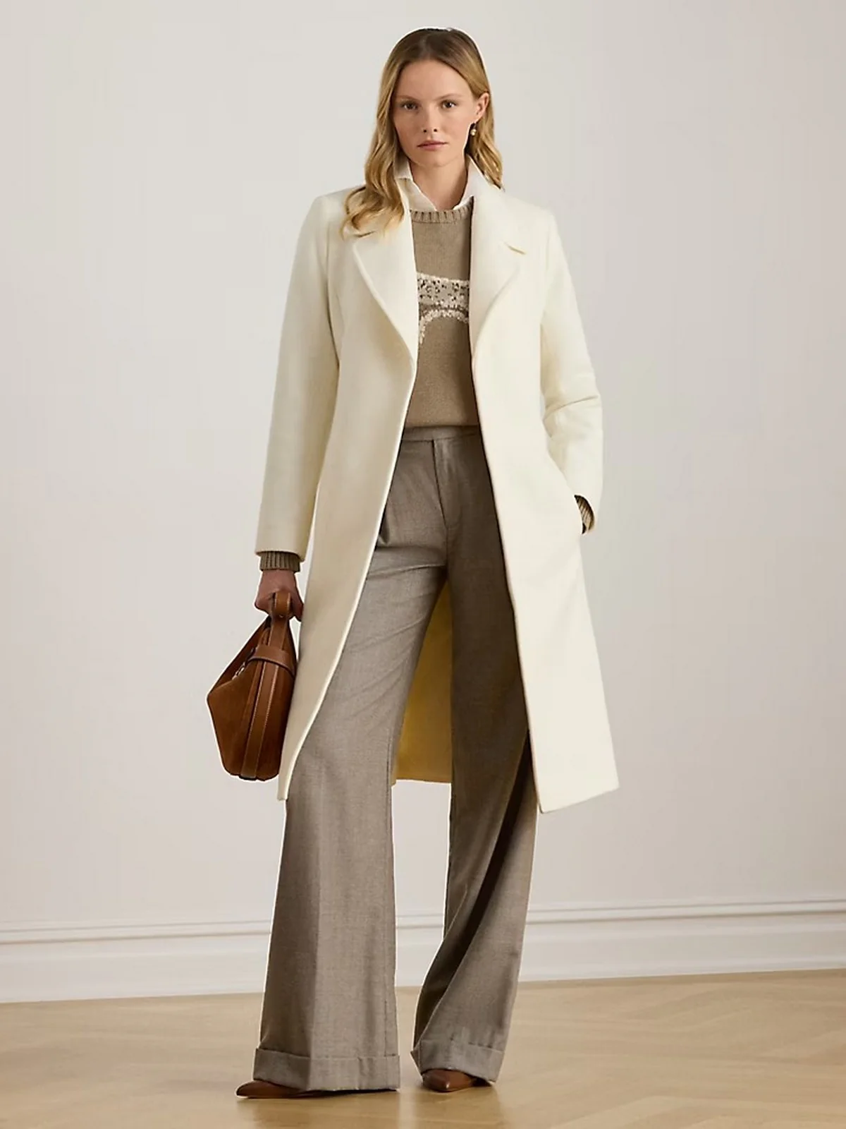 LAUREN RALPH LAUREN Cappotto Donna "WOOL WRP 42""-LINED-COAT" 297962169 006 MODA CREAM - Image 5