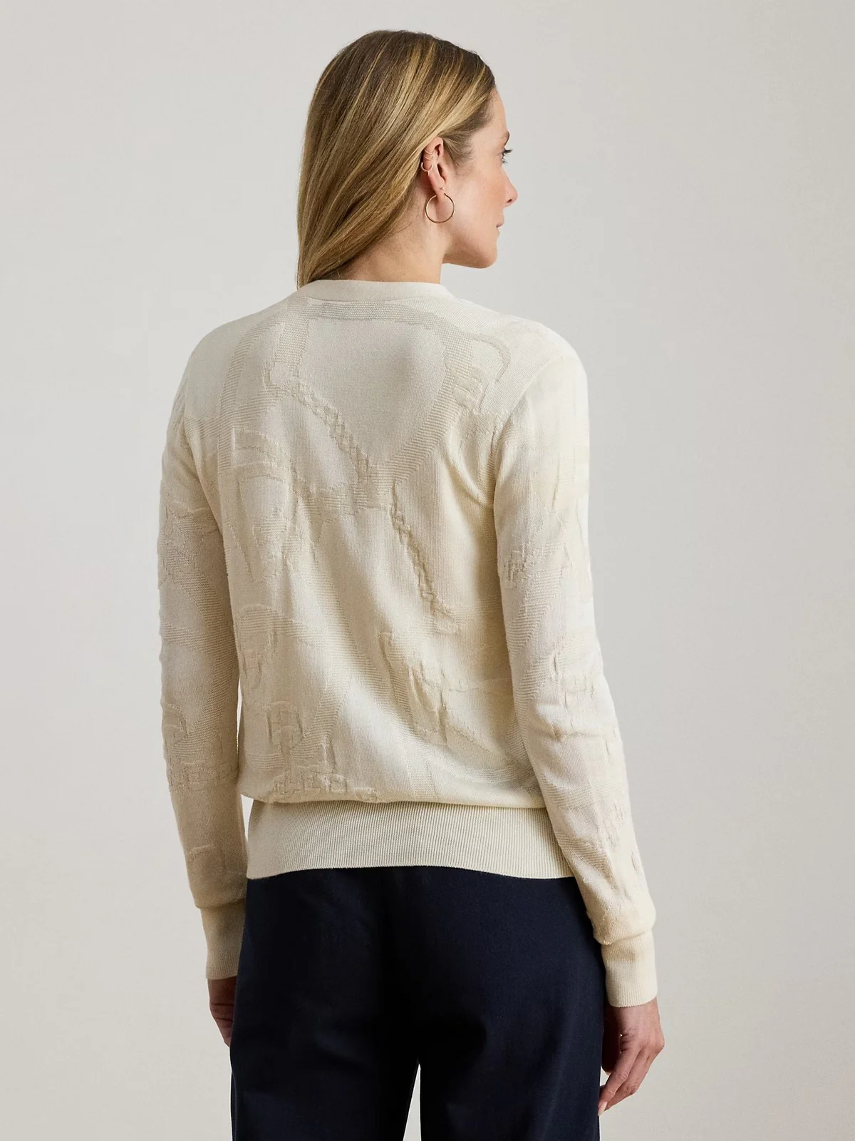 LAUREN RALPH LAUREN Cardigan Donna DENZEL-LONG SLEEVE-CARDIGAN 200P03476 001 MASCARPONE CREAM - Image 3