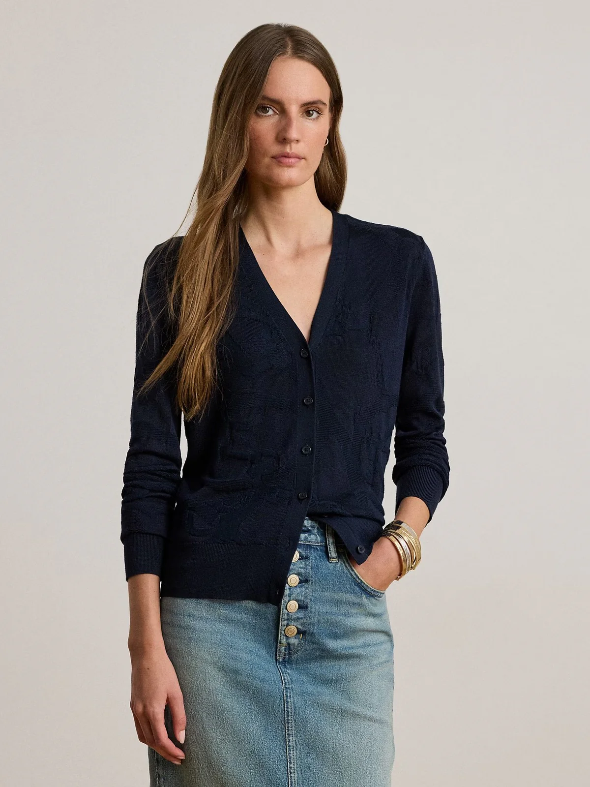 LAUREN RALPH LAUREN Cardigan Donna DENZEL-LONG SLEEVE-CARDIGAN 200P03476 002 LAUREN NAVY - Image 5