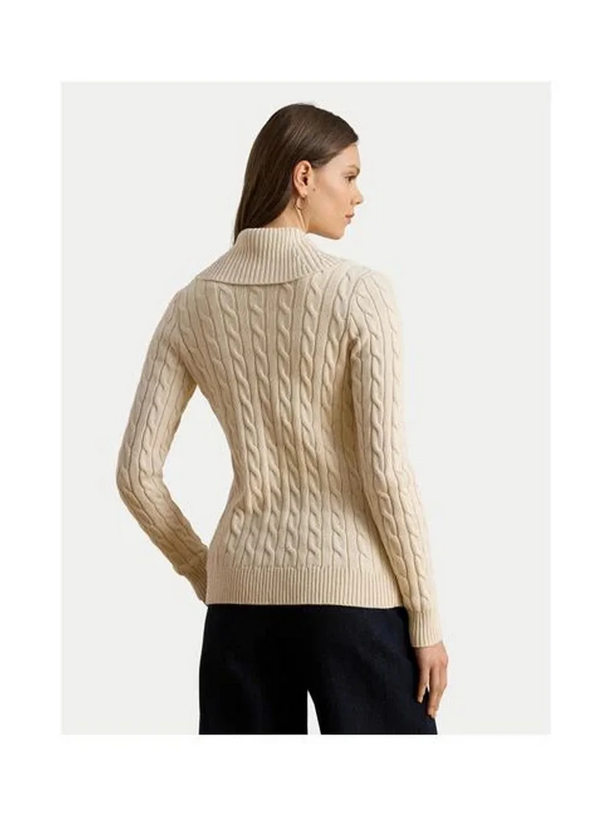 LAUREN RALPH LAUREN Cardigan Donna TAYSIR-LONG SLEEVE-CARDIGAN 200P03473 003 MASCARPONE CREAM - Image 3