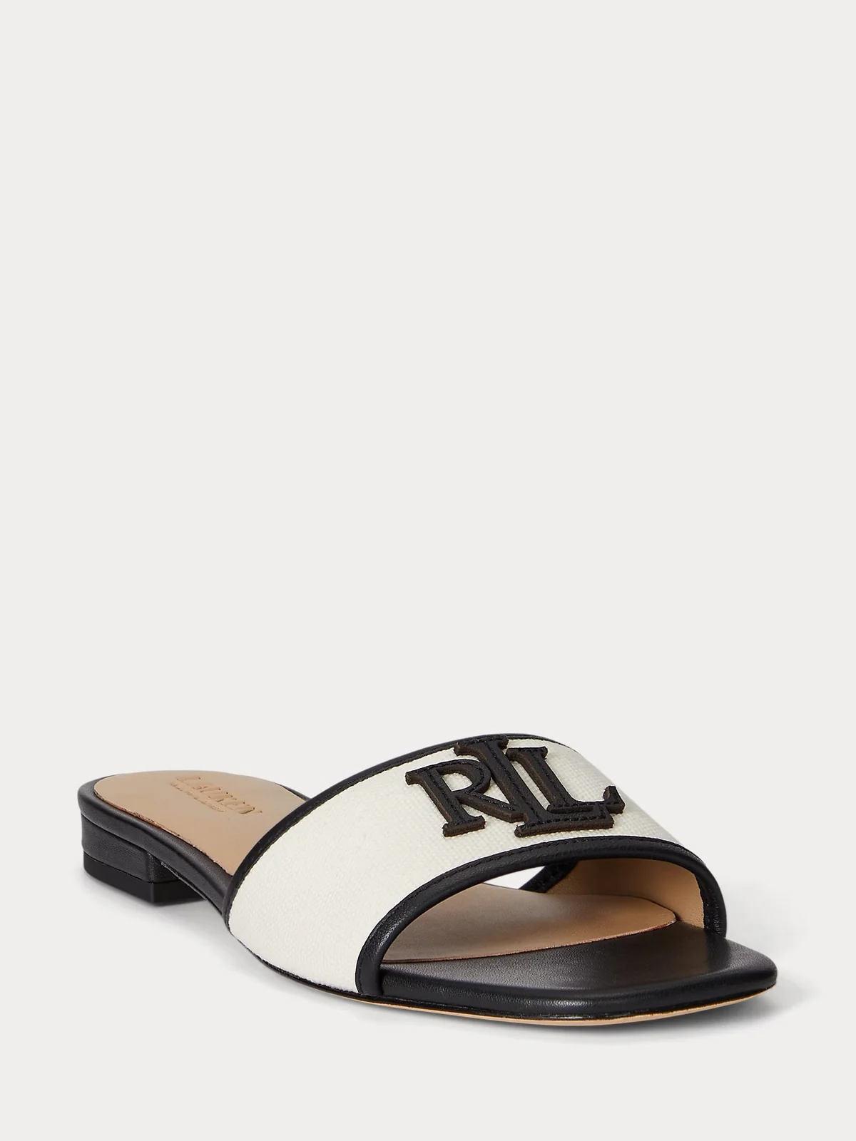 LAUREN RALPH LAUREN Ciabatta Donna EVERLEY SLD2 802P04395 004 NATURAL/BLACK - Image 2