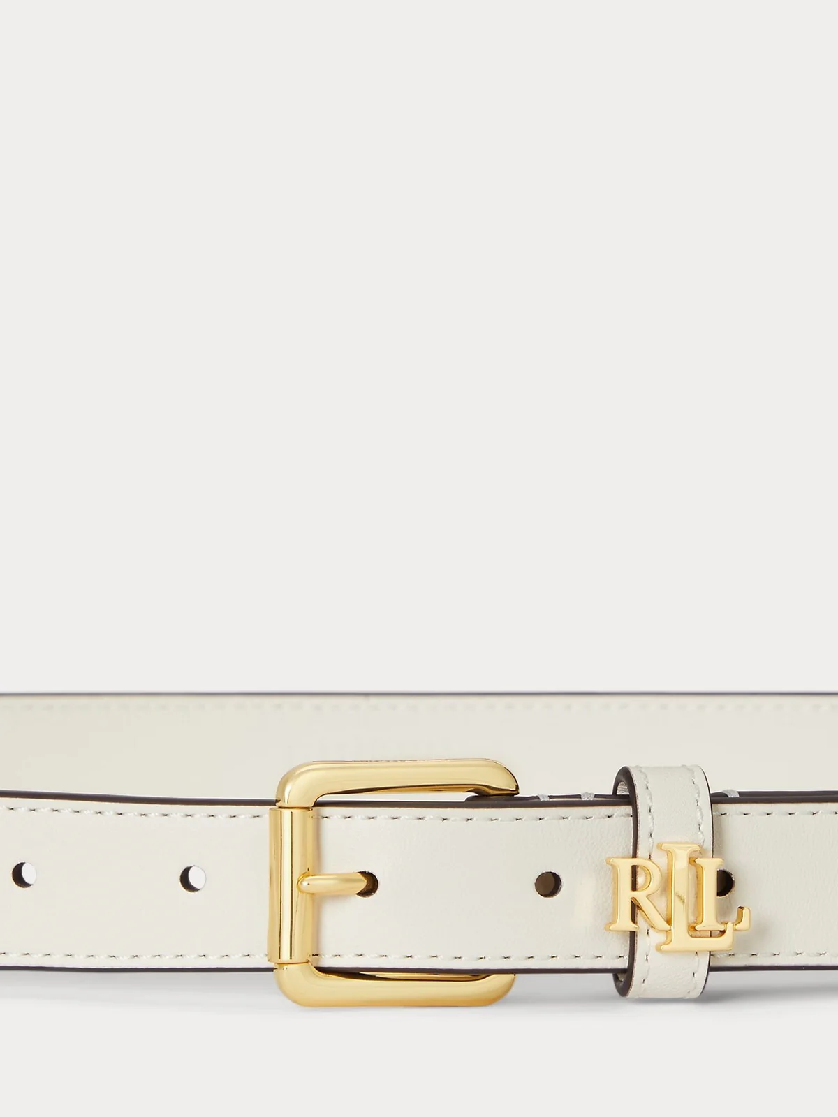 LAUREN RALPH LAUREN Cintura Donna LGO KPPER 25-BELT-SKINNY 412968763 010 SOFT WHITE/PB - Image 2