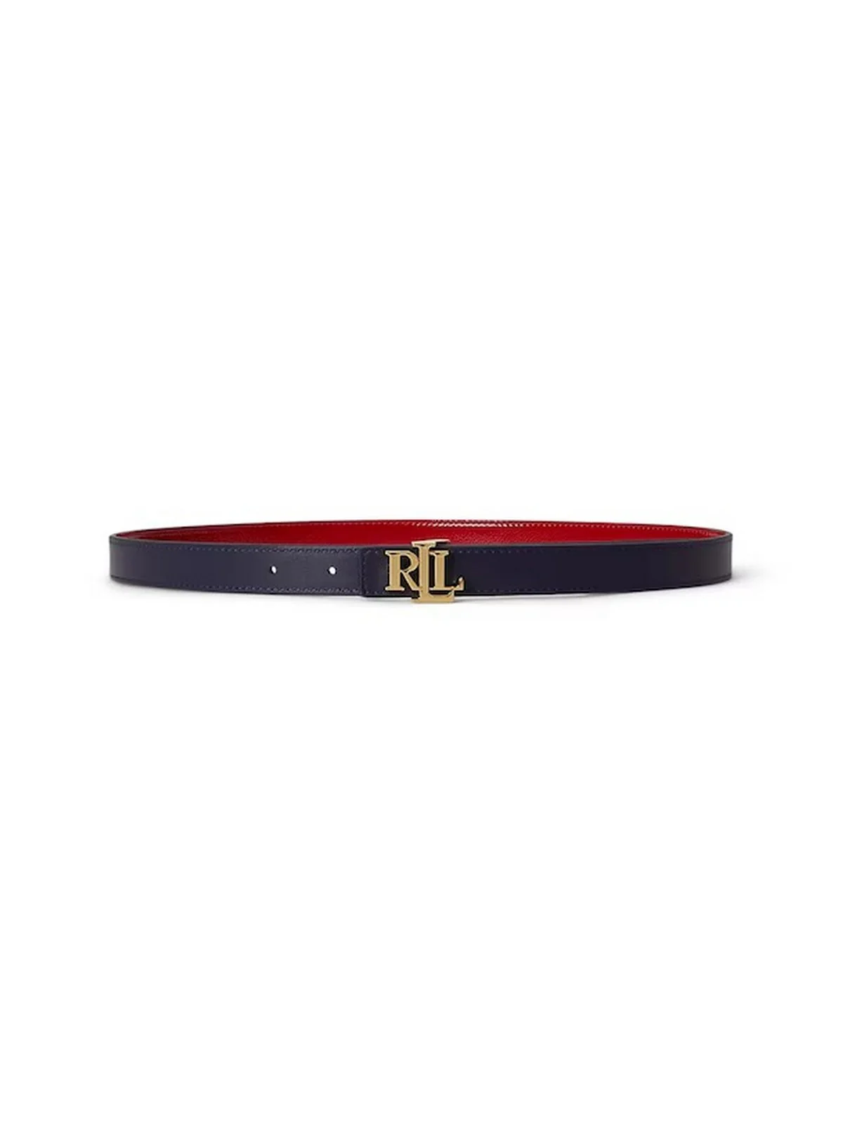 LAUREN RALPH LAUREN Cintura Donna REV LRL 20-BELT-SKINNY 412P10210 001 FESTIVE RED/REFINED NAVY - Image 3