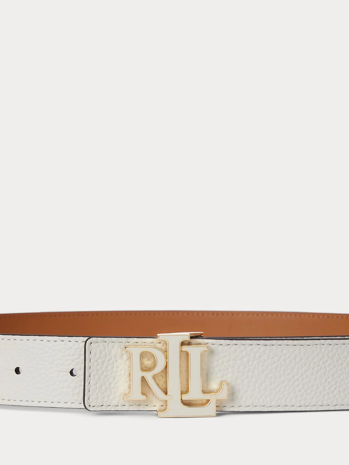 LAUREN RALPH LAUREN Cintura Donna REV LRL 30-BELT-MEDIUM 412P04417 003 SOFT WHITE/CLASSIC CARAMEL - Image 2