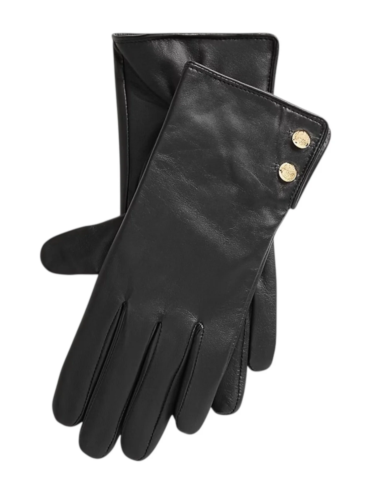 LAUREN RALPH LAUREN Guanti Donna LTHR BUT GLV-GLOVE 454833083 001 BLACK - Image 2