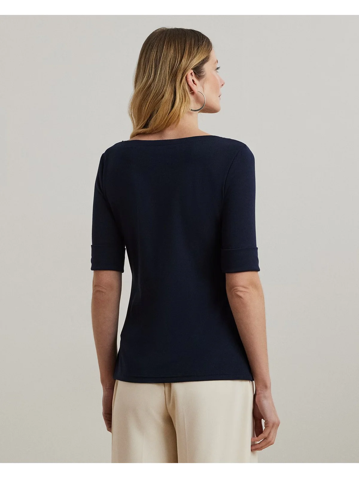 LAUREN RALPH LAUREN Maglia Donna JUDY-ELBOW SLEEVE-KNIT 200654963 079 LAUREN NAVY - Image 3