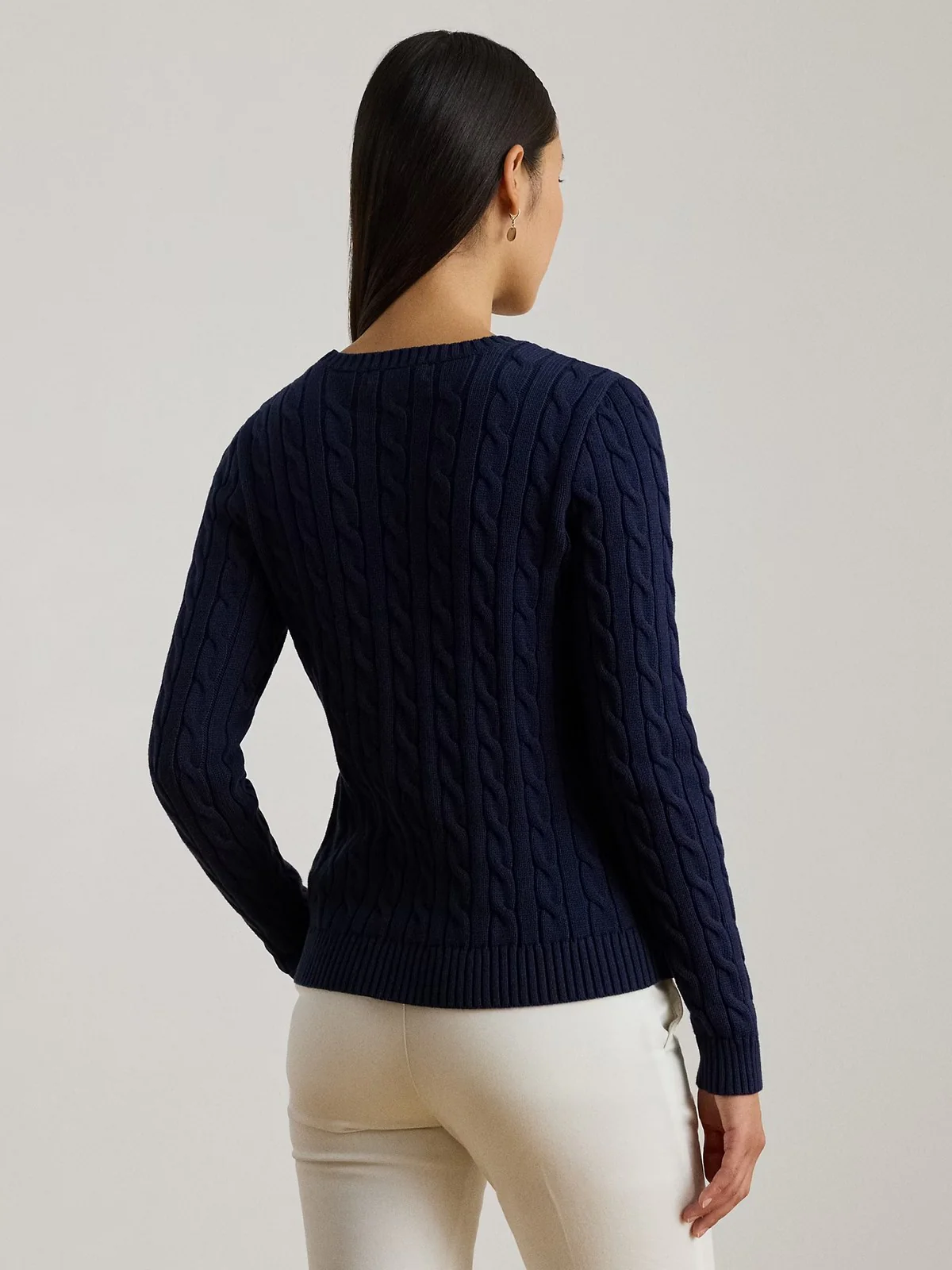 LAUREN RALPH LAUREN Maglia Donna RINETT-LONG SLEEVE-PULLOVER 200P03508 001 REFINED NAVY - Image 3