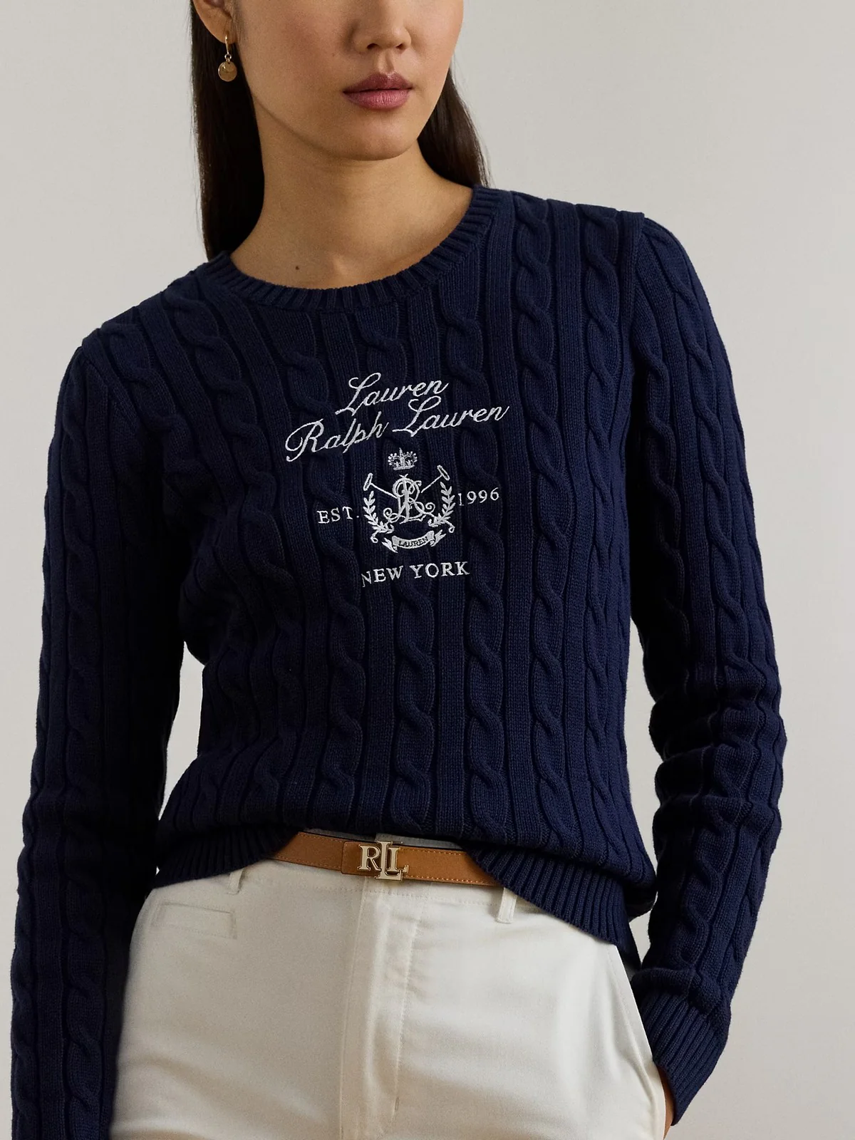 LAUREN RALPH LAUREN Maglia Donna RINETT-LONG SLEEVE-PULLOVER 200P03508 001 REFINED NAVY - Image 4