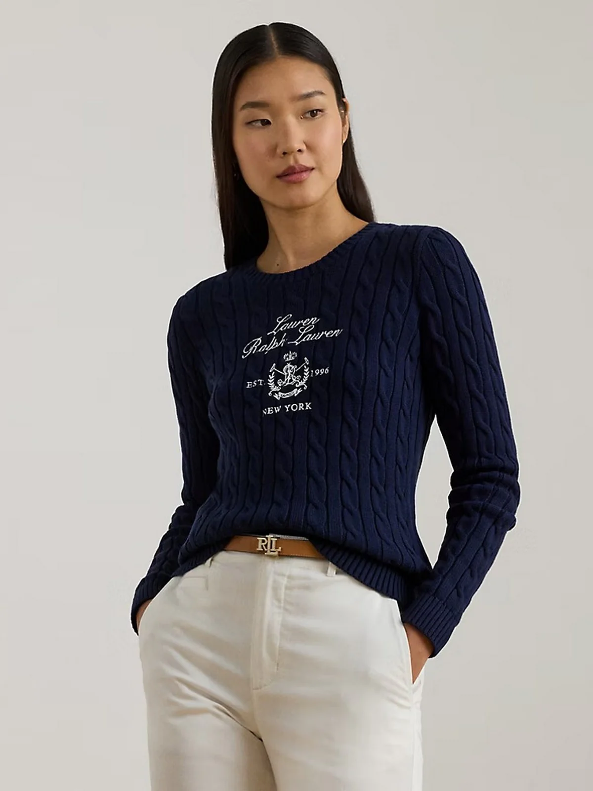 LAUREN RALPH LAUREN Maglia Donna RINETT-LONG SLEEVE-PULLOVER 200P03508 001 REFINED NAVY - Image 5