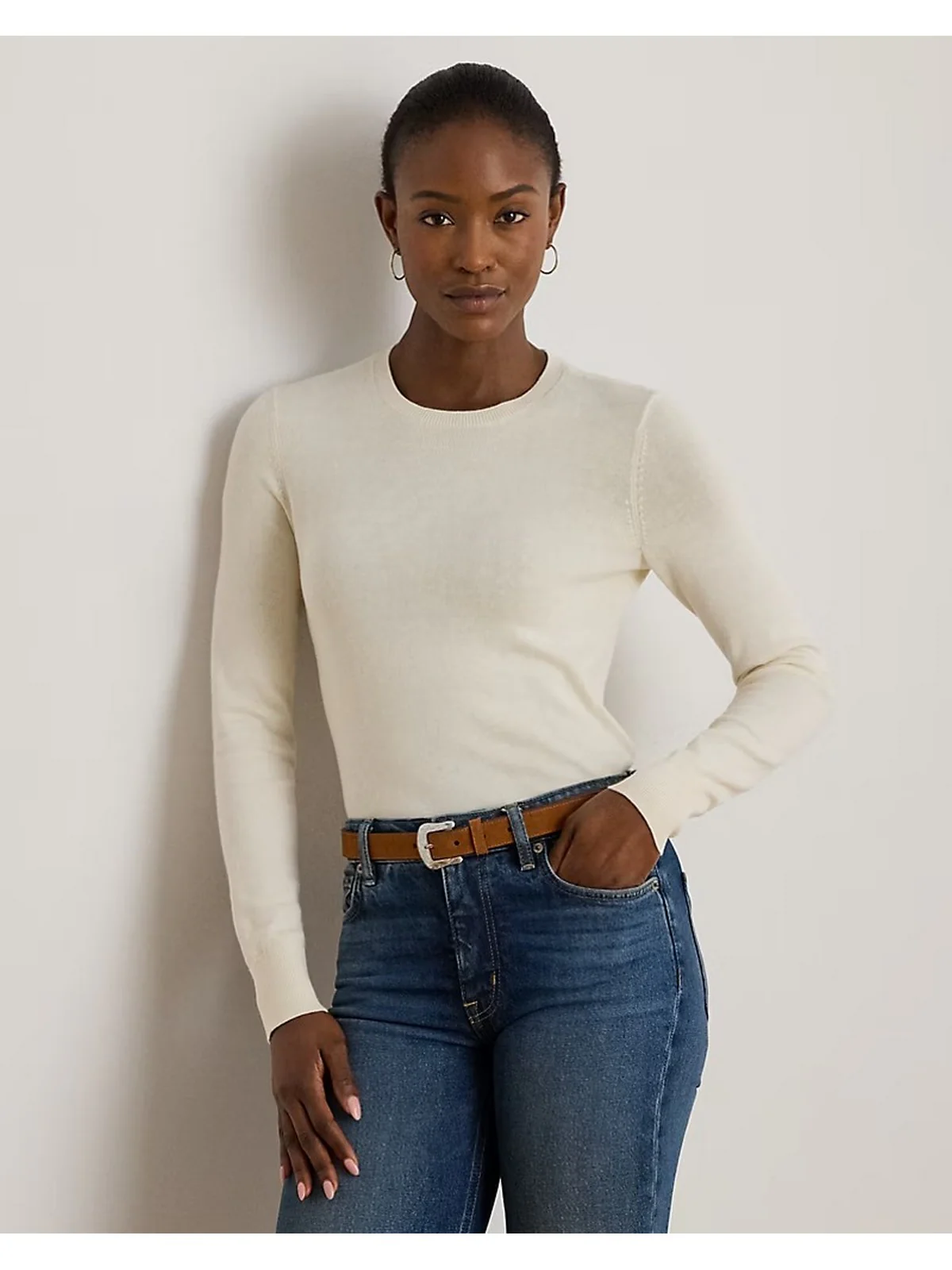 LAUREN RALPH LAUREN Maglia Donna SHAVONNE-LONG SLEEVE-PULLOVER 200919114 003 MASCARPONE CREAM - Image 4