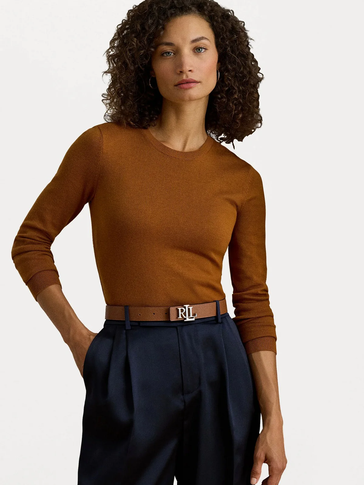LAUREN RALPH LAUREN Maglia Donna SHAVONNE-LONG SLEEVE-PULLOVER 200919114 019 CINNAMON BARK - Image 3