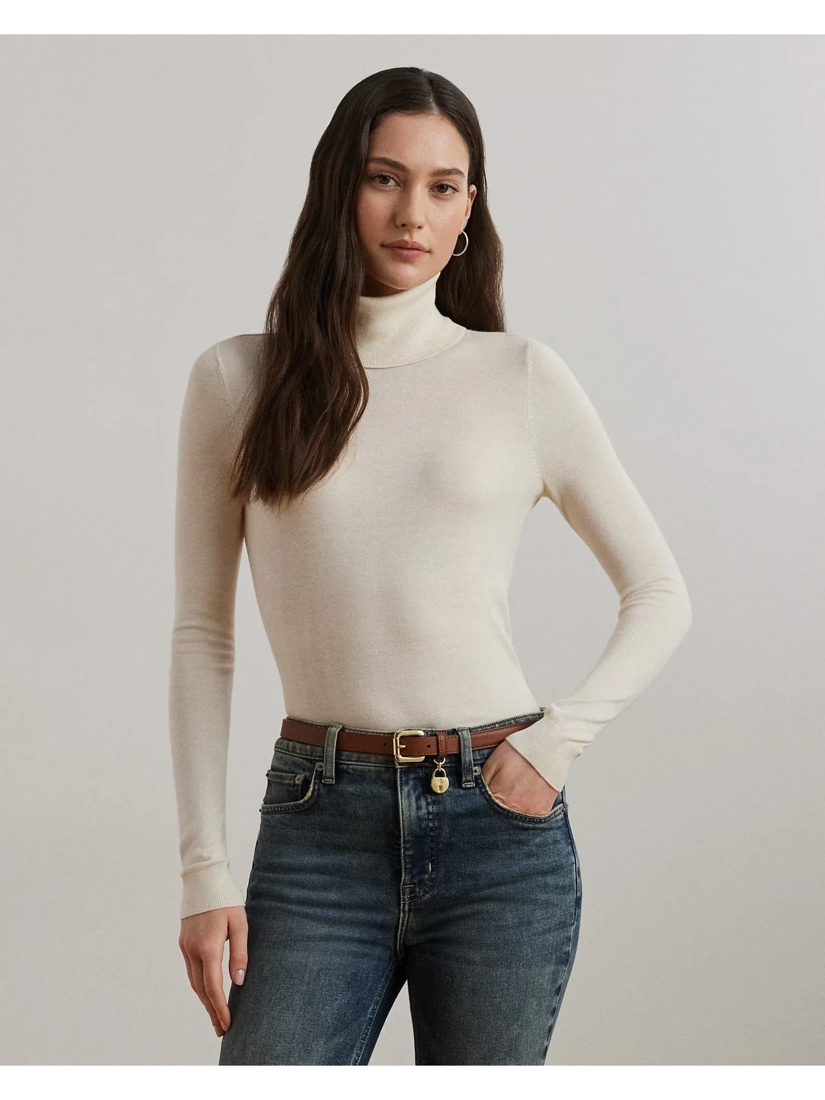 LAUREN RALPH LAUREN Maglione dolcevita Donna ZOE-LONG SLEEVE-PULLOVER 200940470 001 MASCARPONE CREAM - Image 4